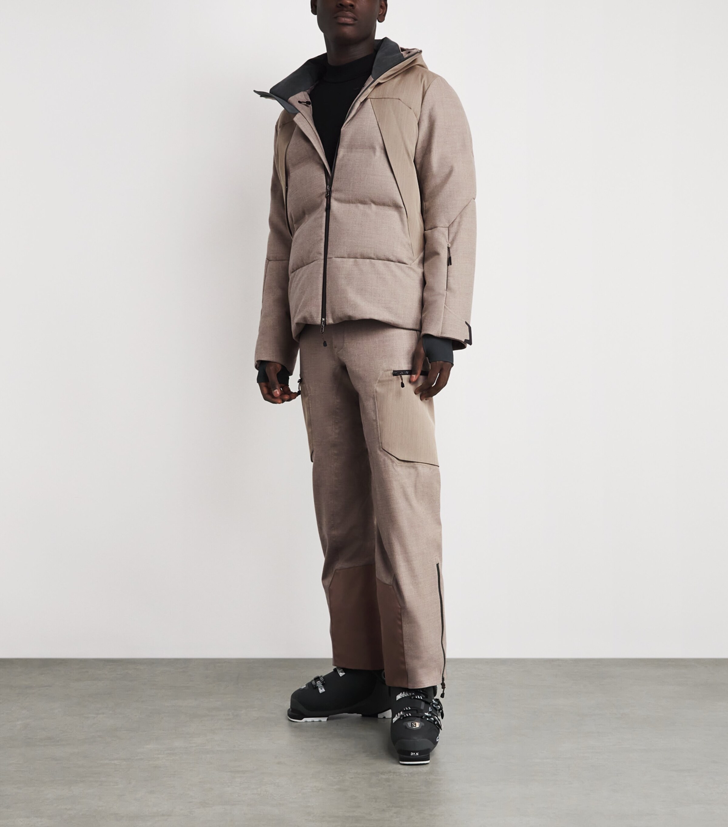 Stretch-Wool Waterproof Trace 2.0 Ski Trousers X34 DRIFTWOOD Image 2