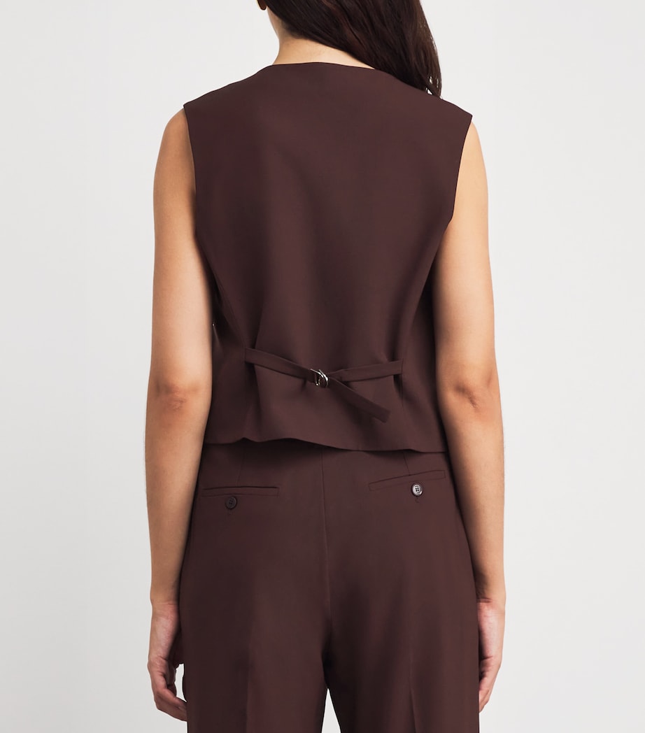 Wool-Blend Waistcoat BURGUNDY Image 4