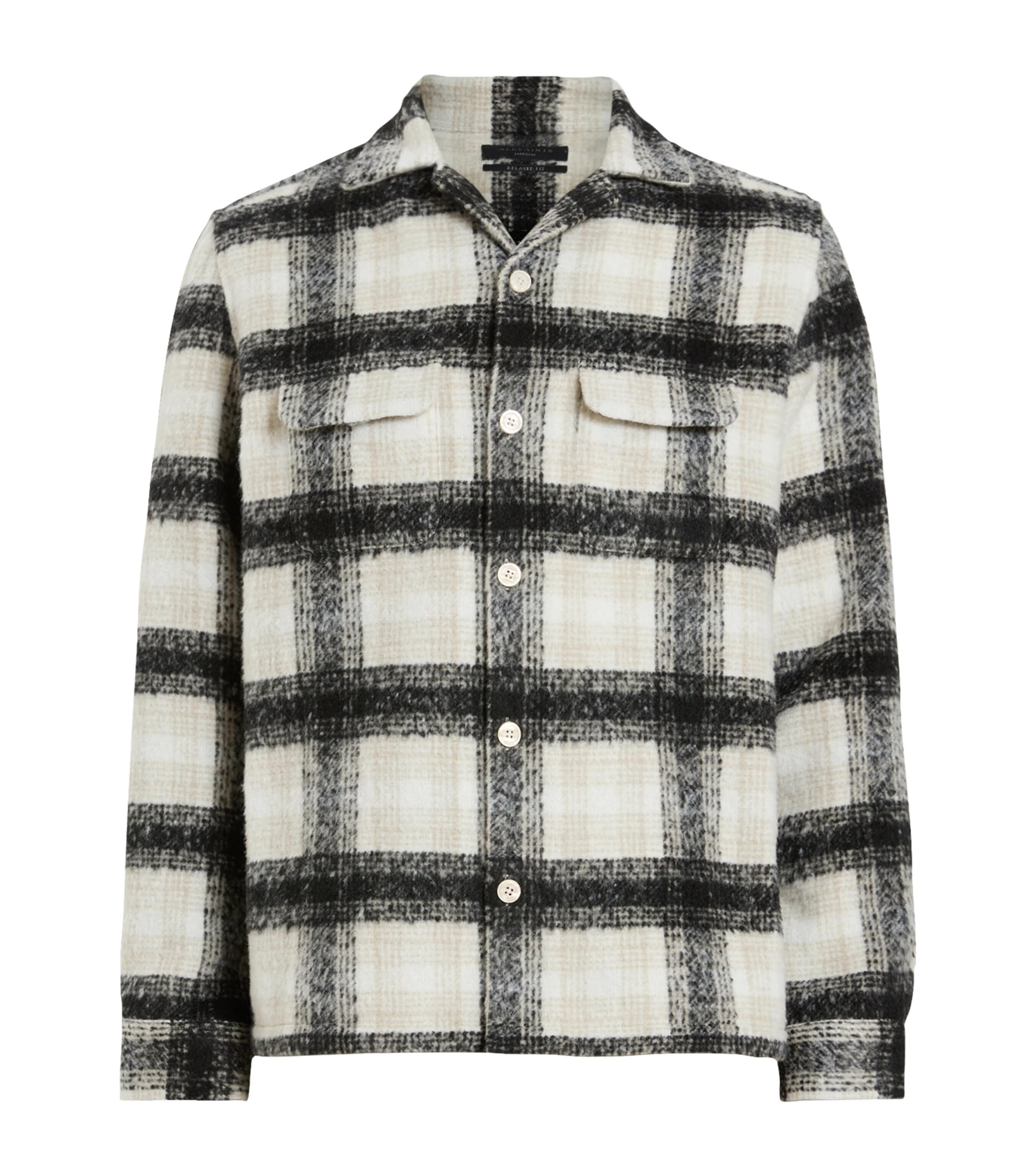 Allsaints Check Lapse Shirt In Black
