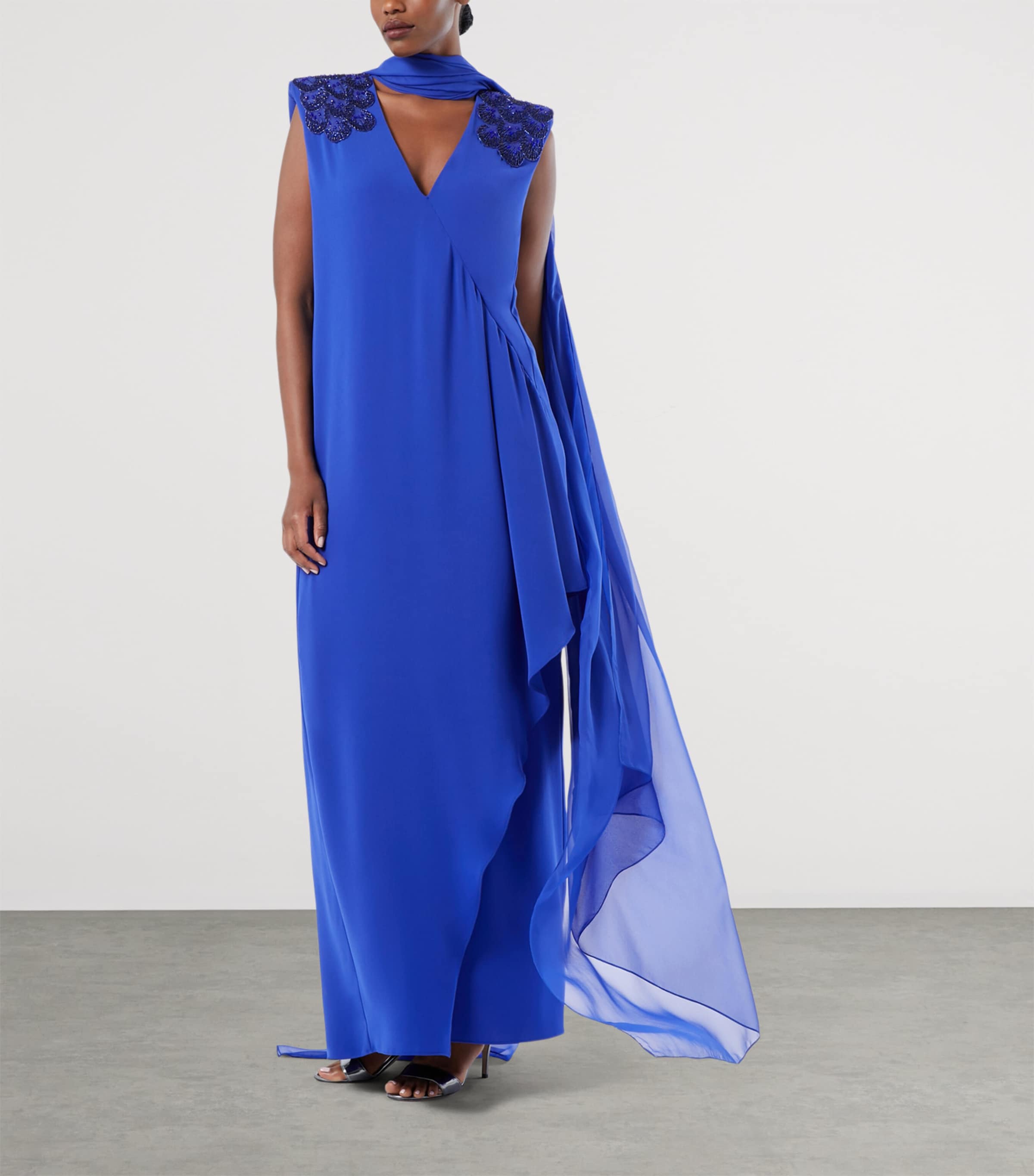 Silk Scarf CORNFLOWER BLUE Image 2