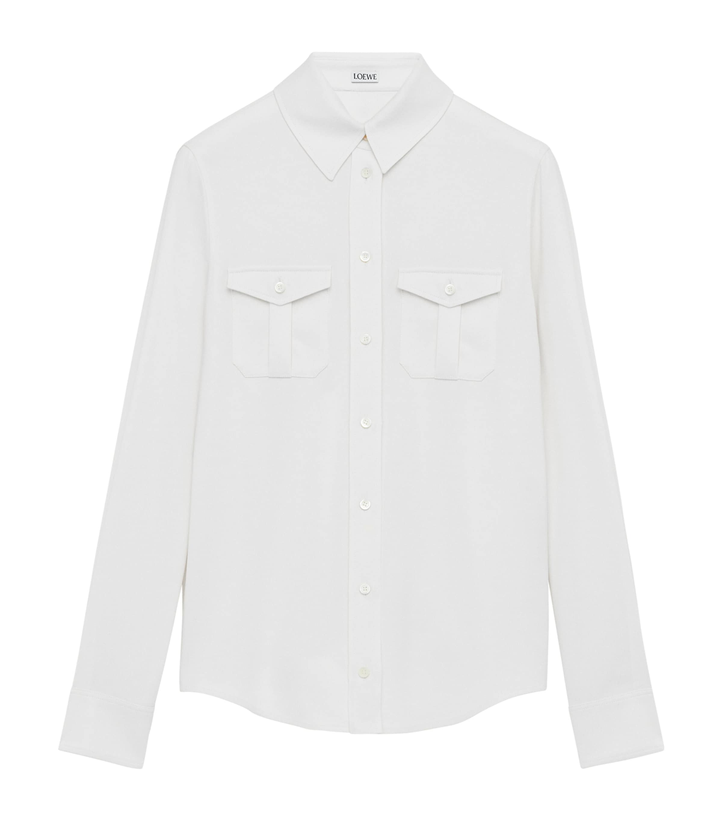 Loewe Womens White Patch-pocket Regular-fit Woven Shirt In White