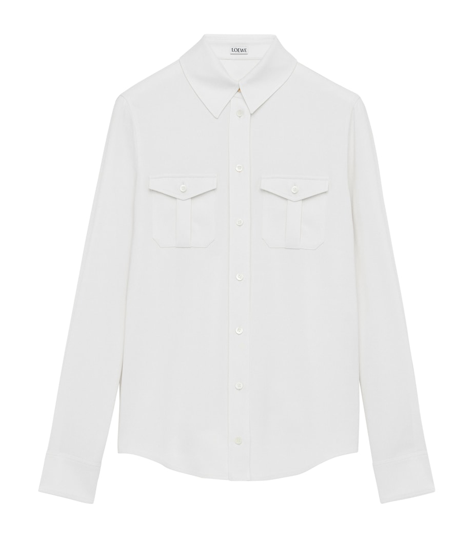 Pocket-Detail Shirt WHITE Image 1