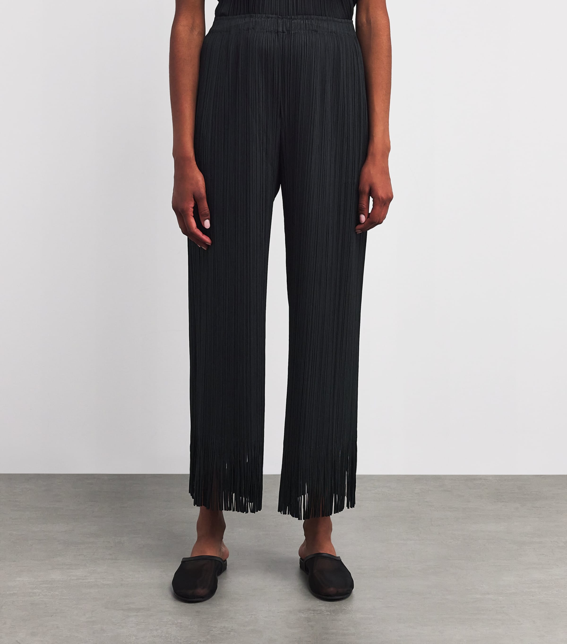 Wave Wide-Leg Trousers BLACK Image 3