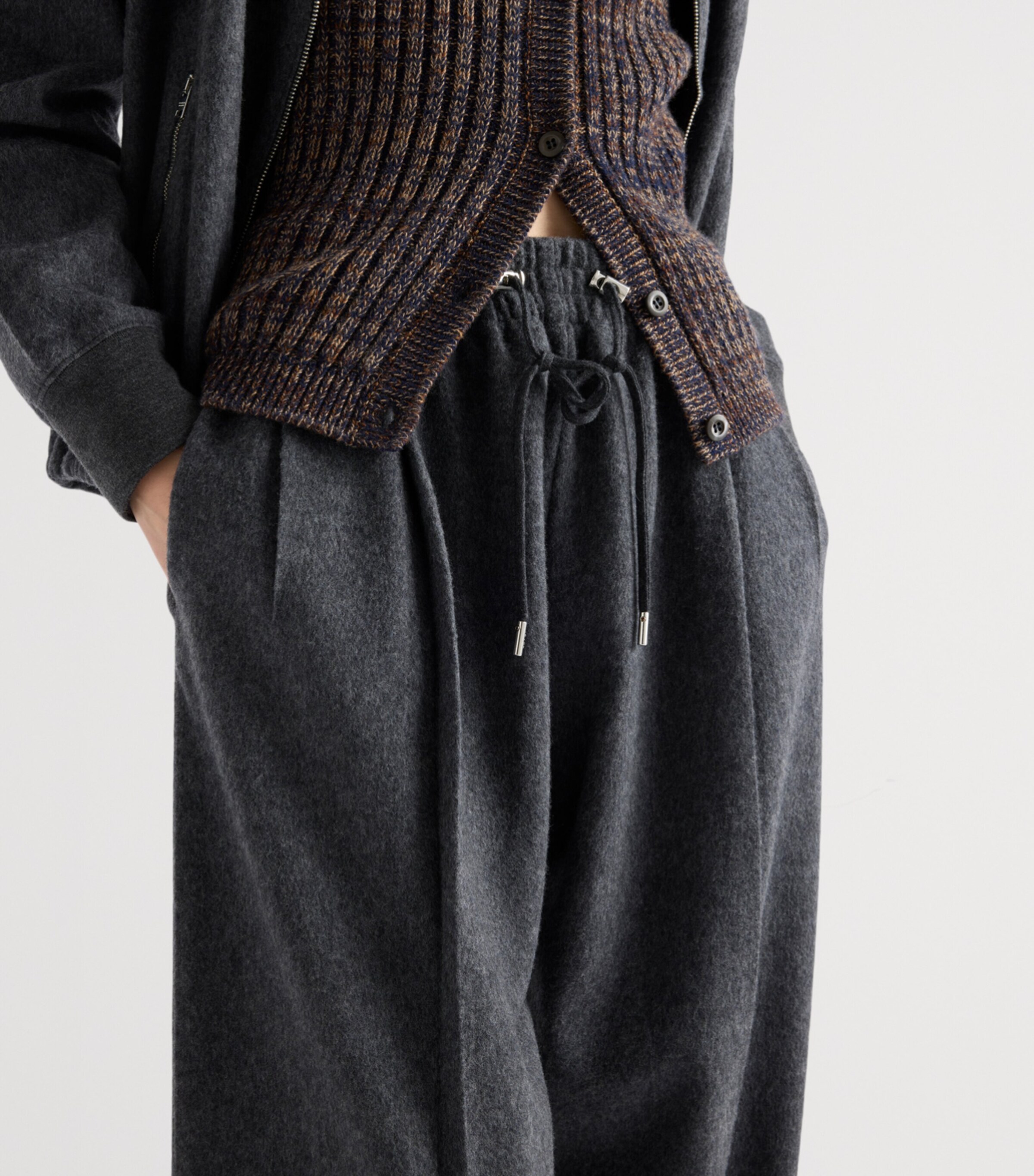 Prada Womens Wool-Cashmere Jersey Sweatpants Image 3