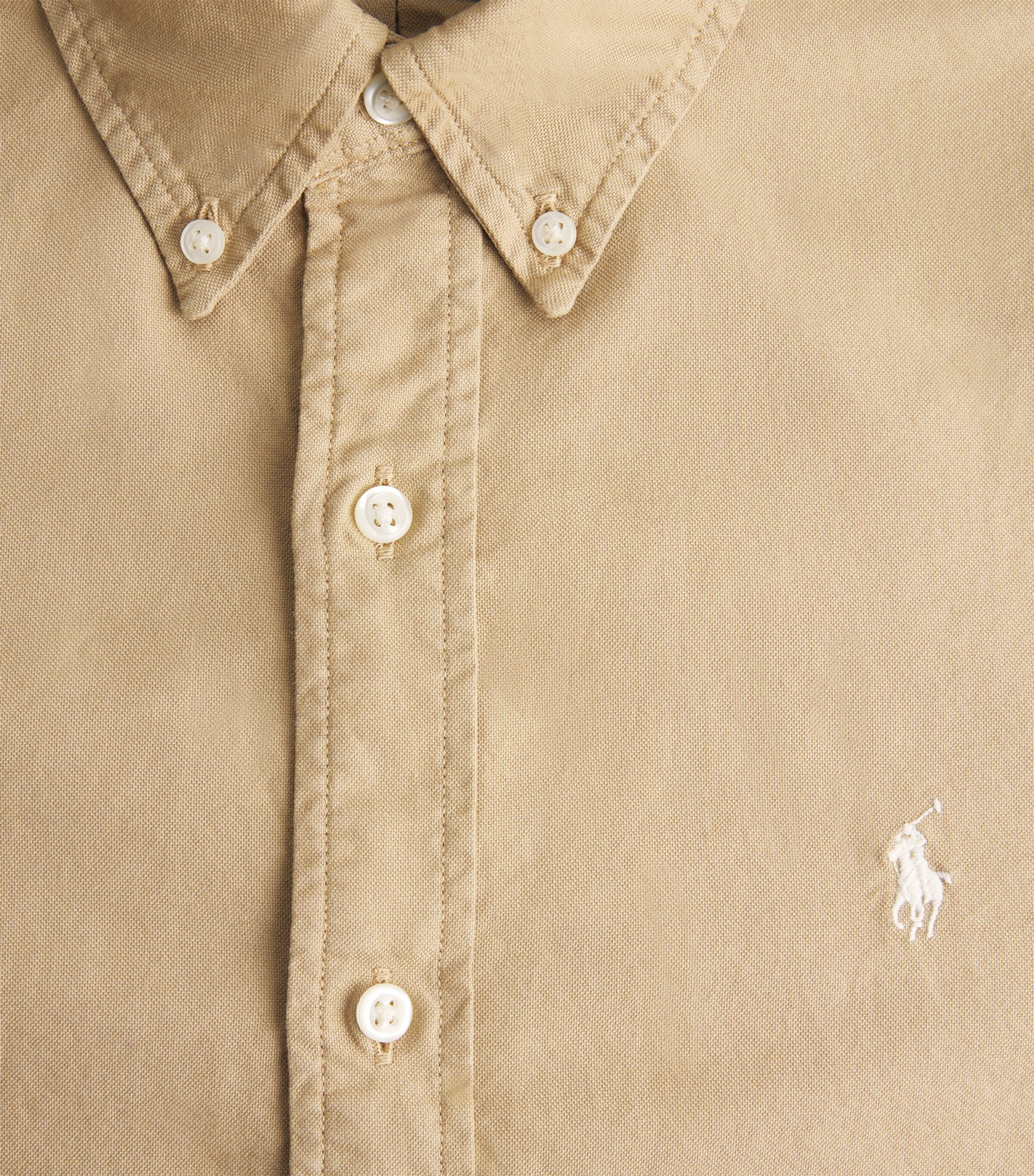 Polo Ralph Lauren Mens Cotton Garment-Dyed Oxford Shirt Cafe Tan Image 6