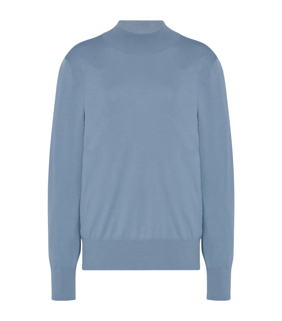 The Row Womens Nari Sheep Wool Sweater Azure Grey Image 1