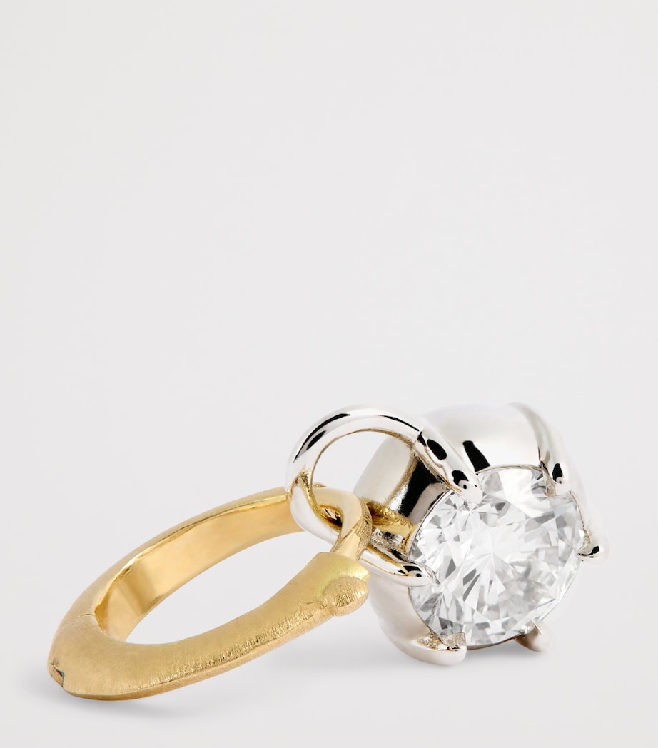 Yellow Gold and Diamond Sienna Huggie Earrings YELLOW GOLD Image 6