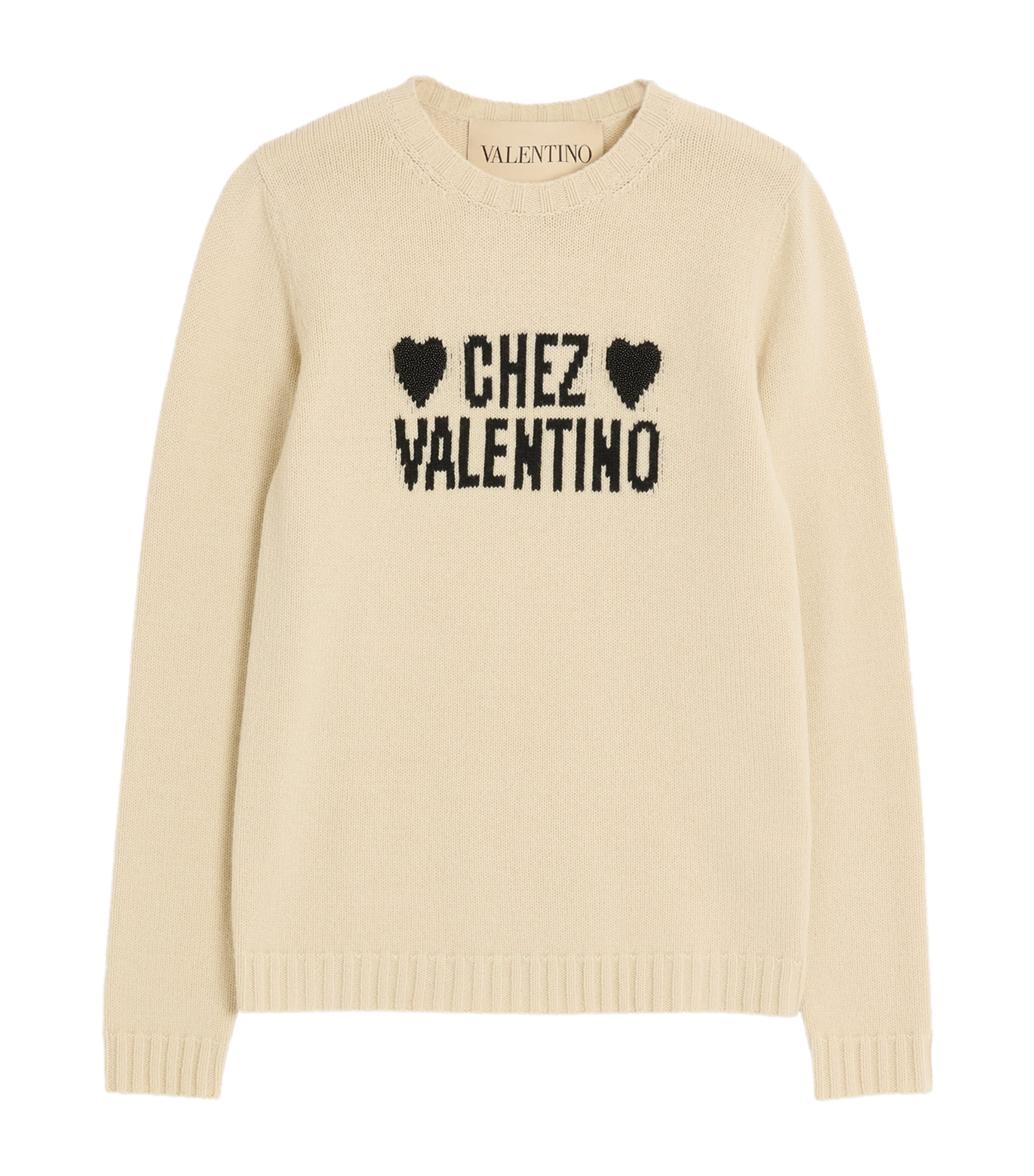 Valentino Womens Virgin Wool Chez Valentino Sweater Image 1