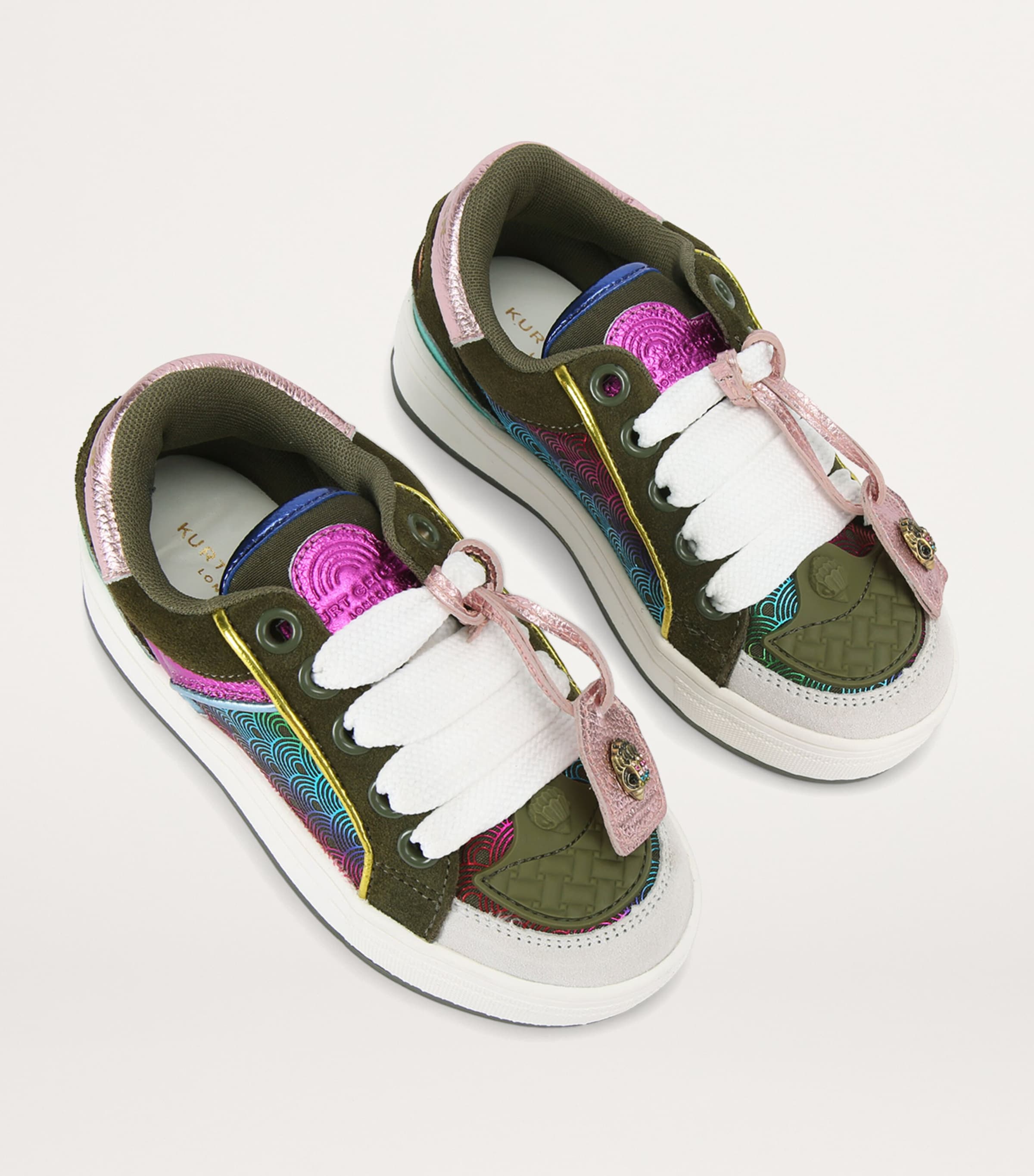 Kurt Geiger London Leather Southbank Tag Sneakers Khaki Image 3