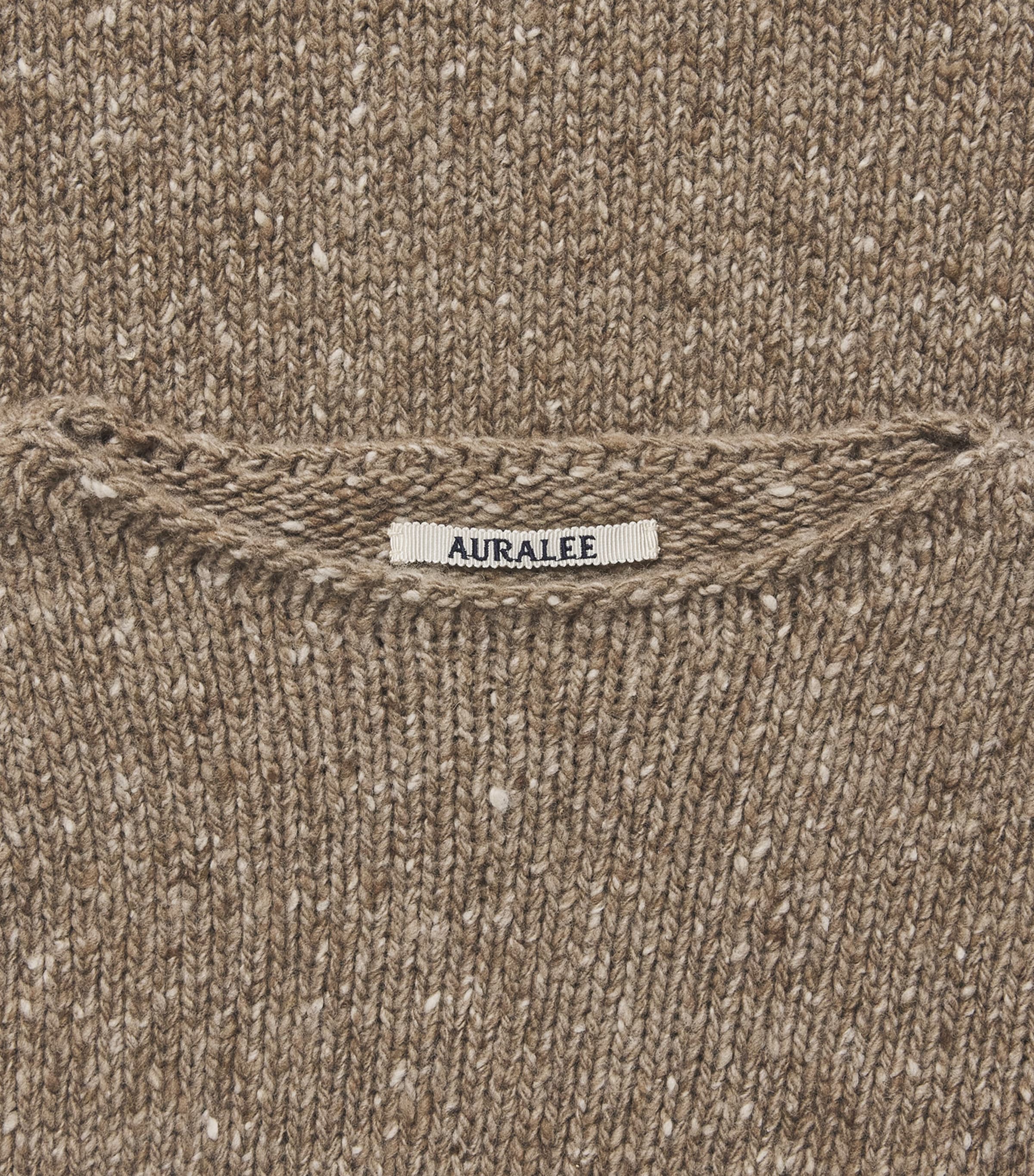 Auralee Mens Wool Tweed Sweater Top Brown Image 6