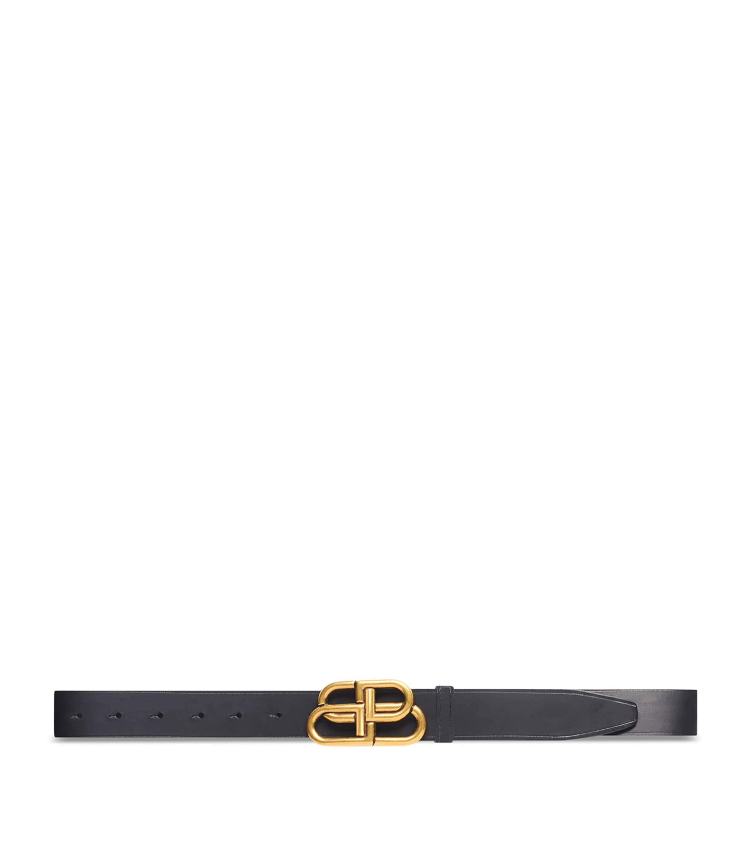 BALENCIAGA LEATHER LOGO BELT 