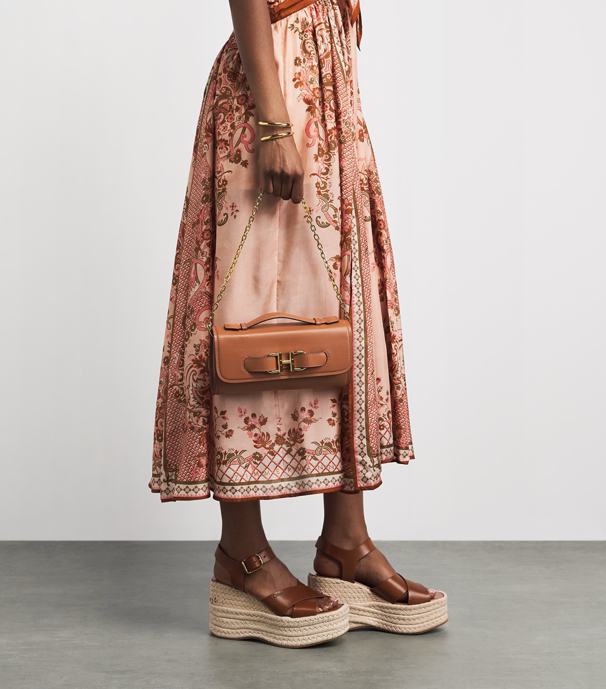 Harrods Leather Snaffle East West Purse Tan Image 2