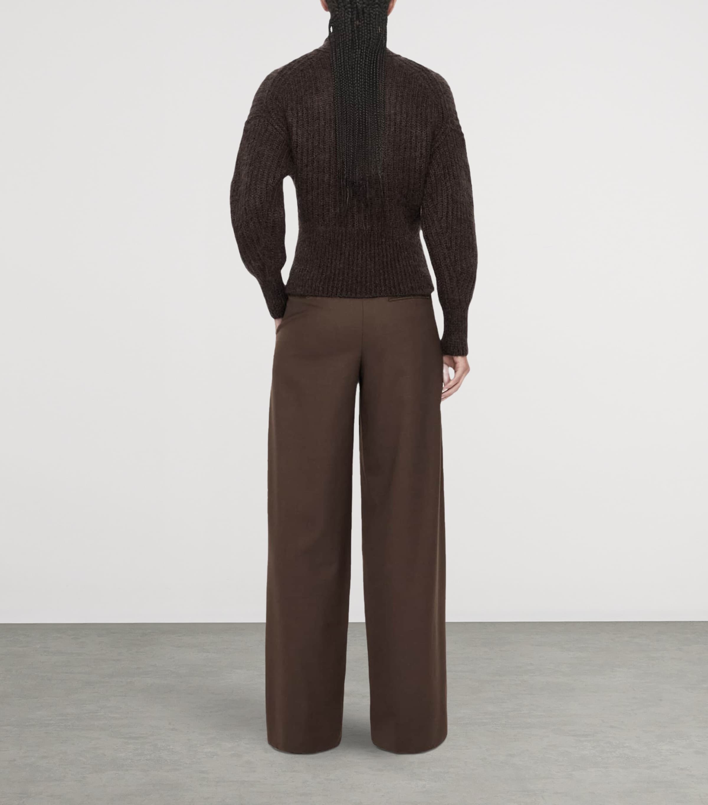 AllSaints Womens Laura Wide-Leg Trousers Brown Image 7