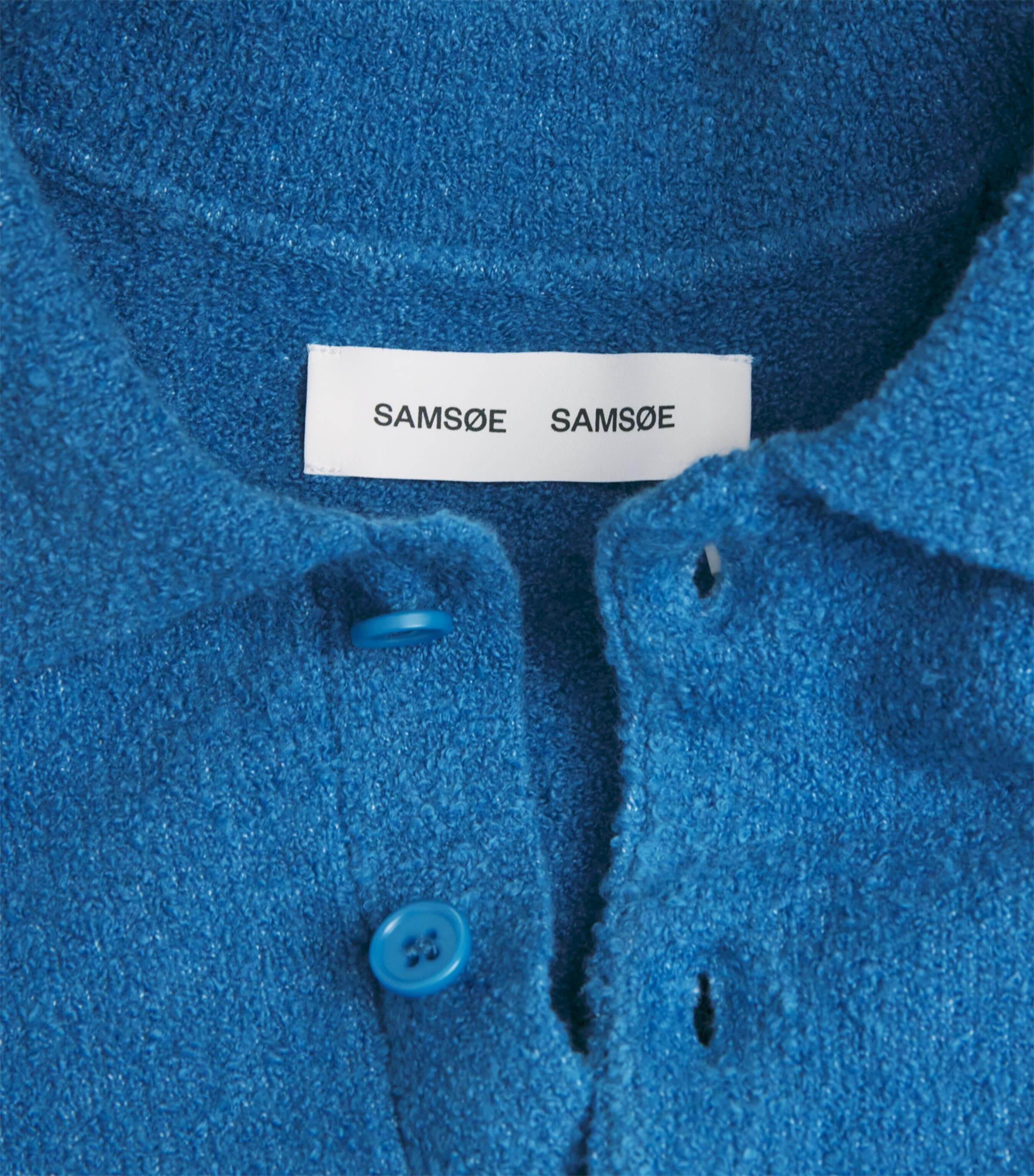 SAMSOE SAMSOE Mens Cotton-Blend Polo Sweater Bright Cobalt Image 5