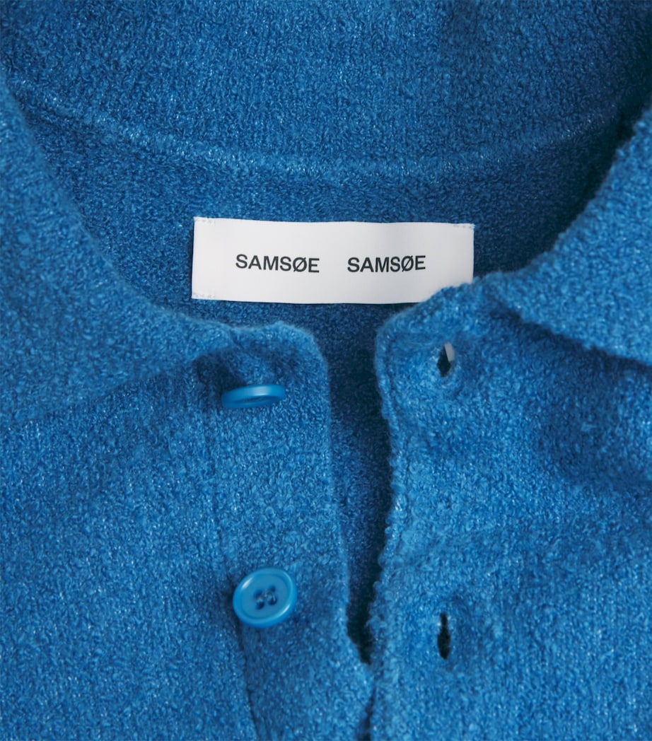 SAMSOE SAMSOE Mens Cotton-Blend Polo Sweater Bright Cobalt Image 5