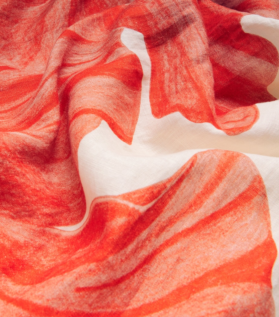 Linen Hibiscus Nightdress CREAM/RED Image 5