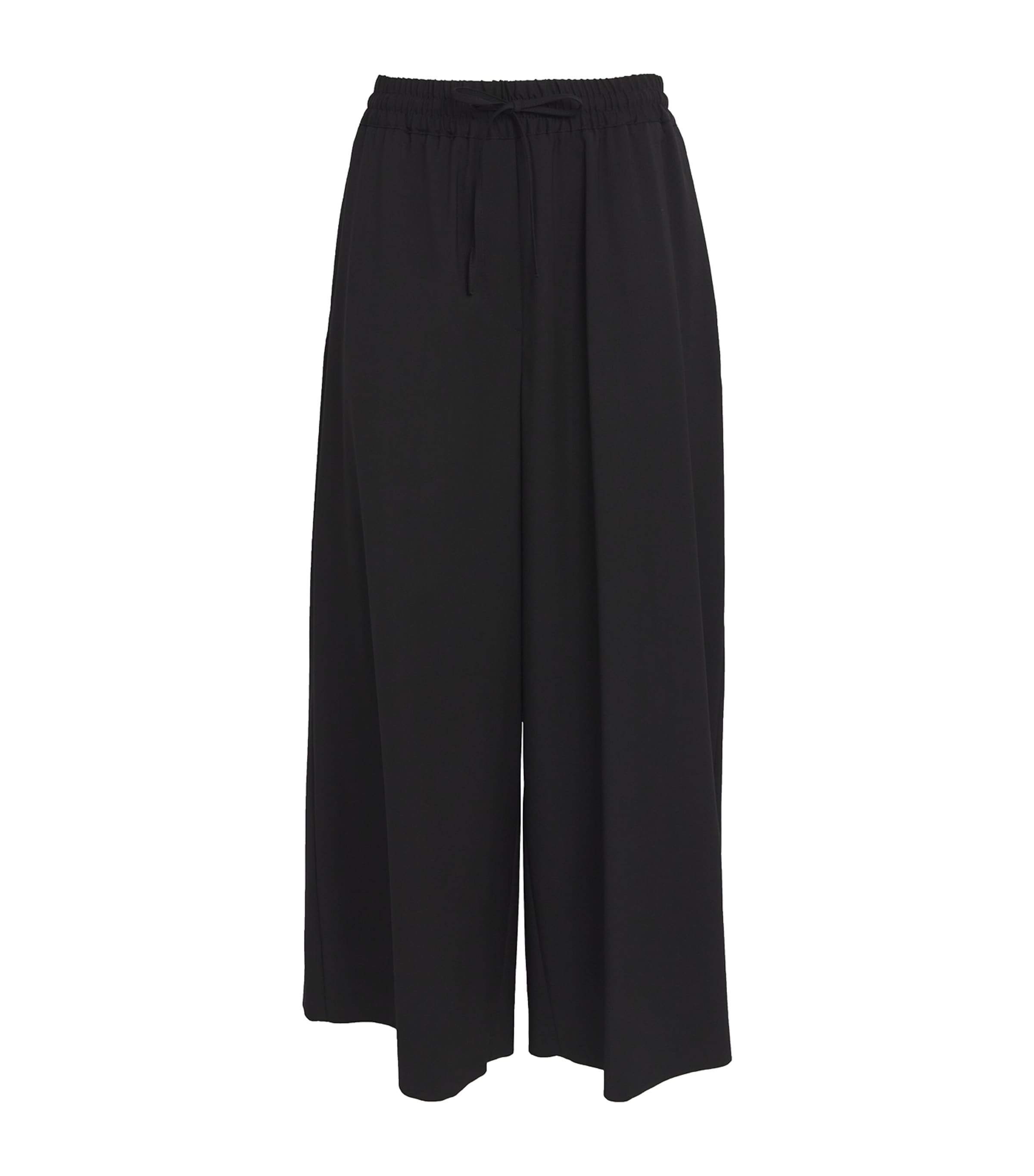 Shop Weekend Max Mara Wool Drawstring Trousers In Black