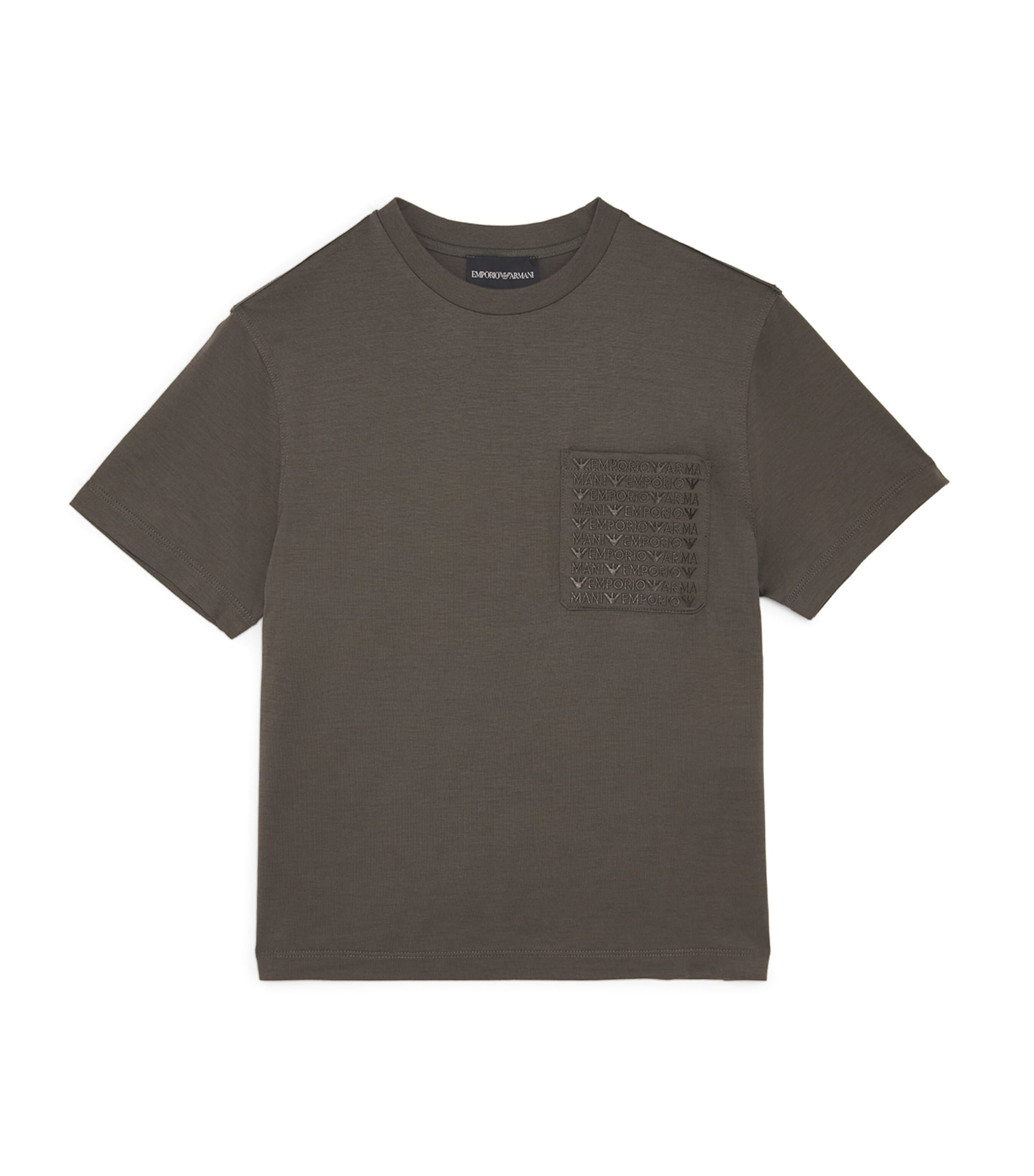 Shop Emporio Armani Lyocell-blend Logo T-shirt In Green