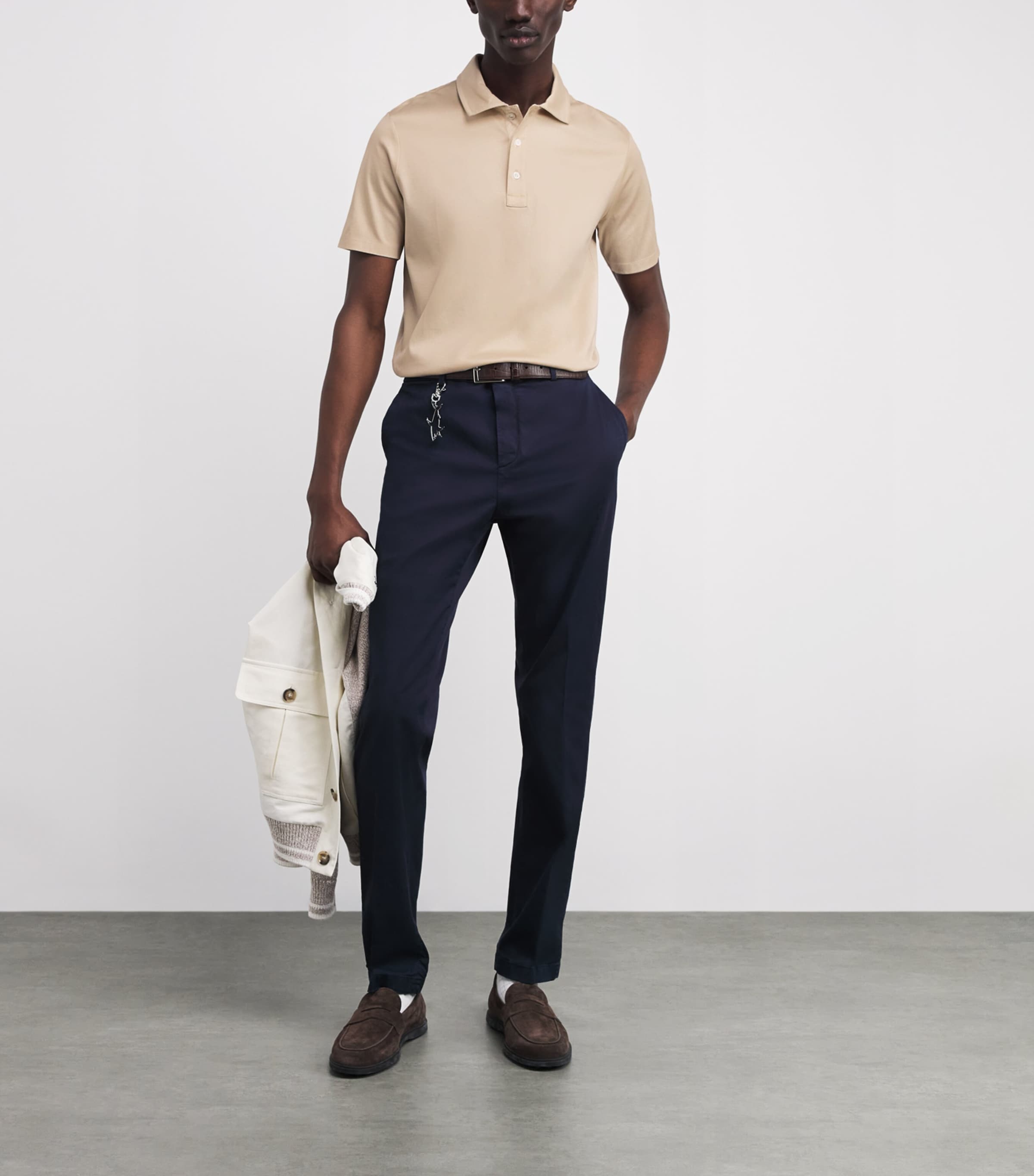 Aqua Touch Cotton Interlock Polo Shirt 348 BEIGE Image 2