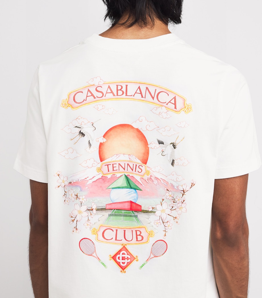 Cotton Tennis Club Print T-Shirt WHITE Image 6