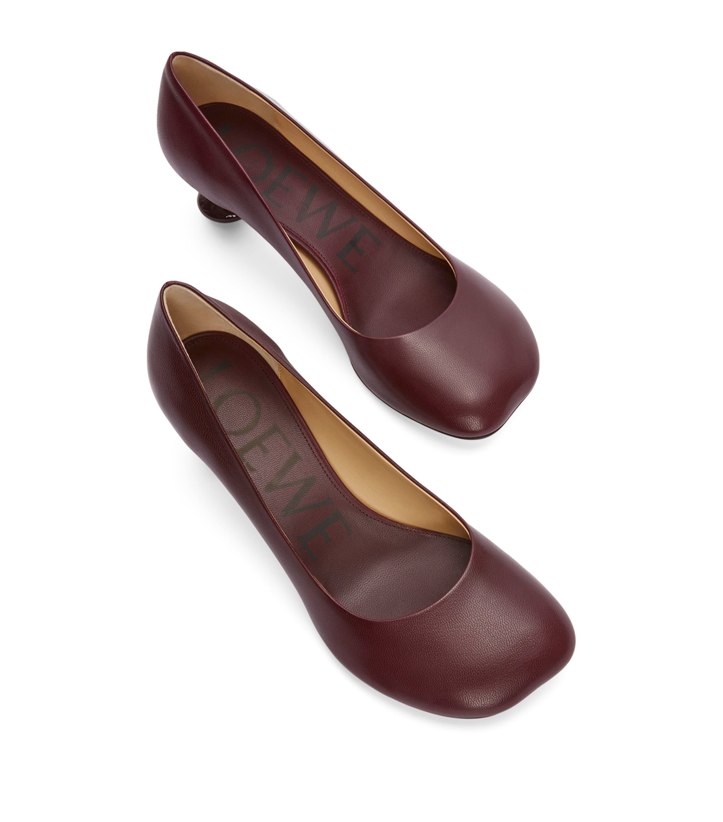 Leather LOEWE Toy Pumps 45 BURGUNDY Image 2