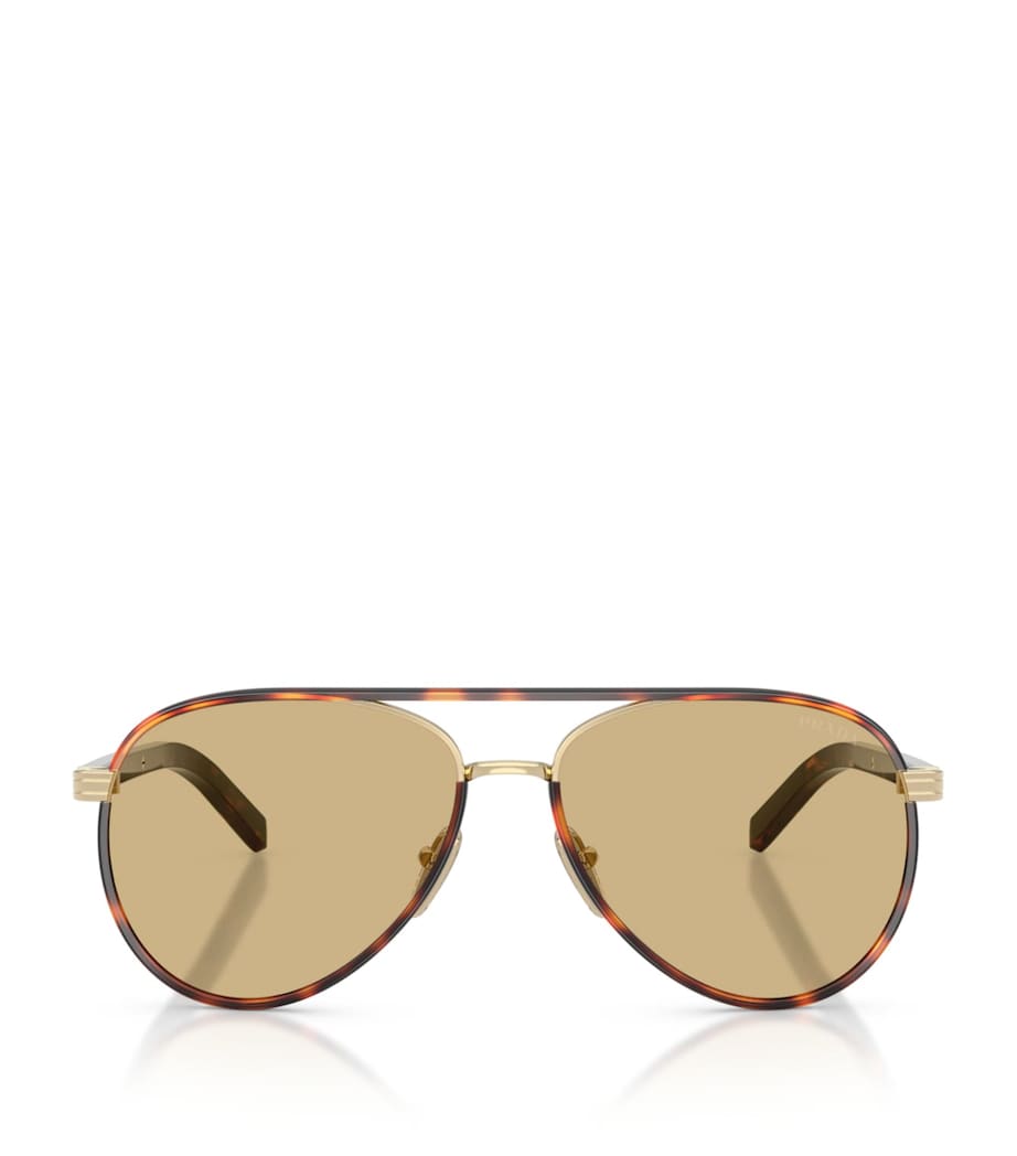 Prada B57S Pilot Sunglasses Gold Image 1