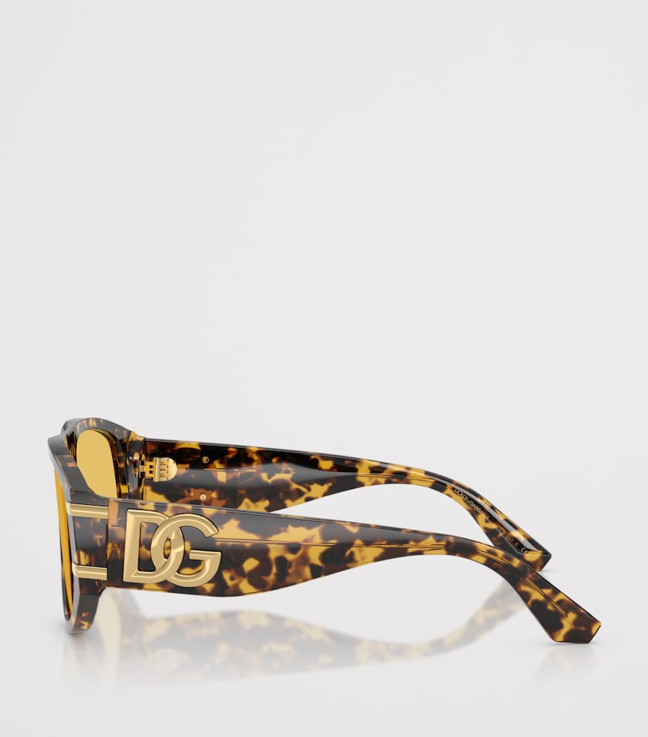 Dolce&Gabbana Tortoiseshell Oversized Pilot Sunglasses Image 3