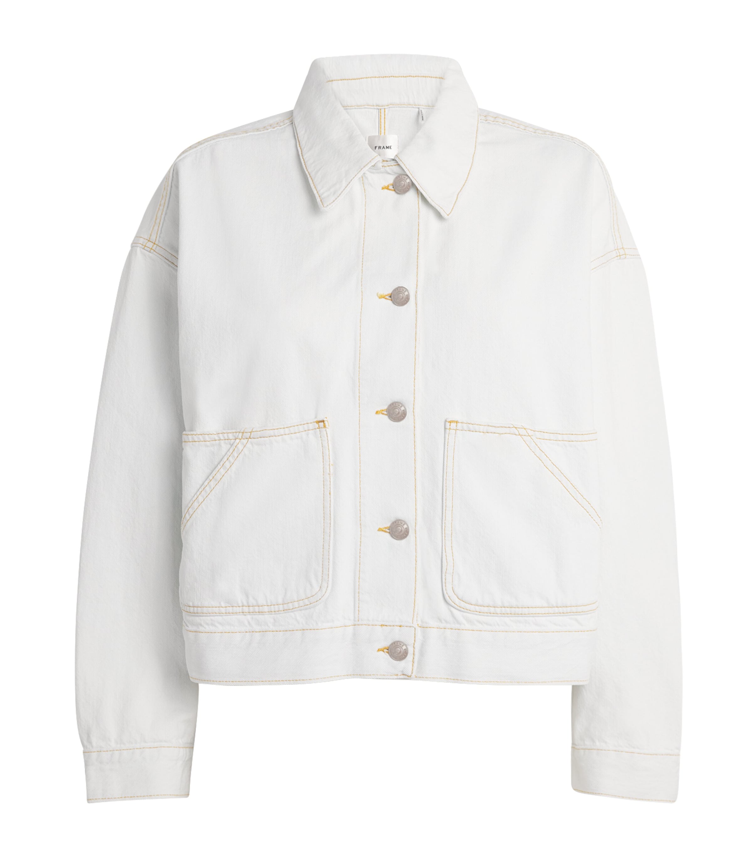 Frame The Boxy Field Denim Jacket In White