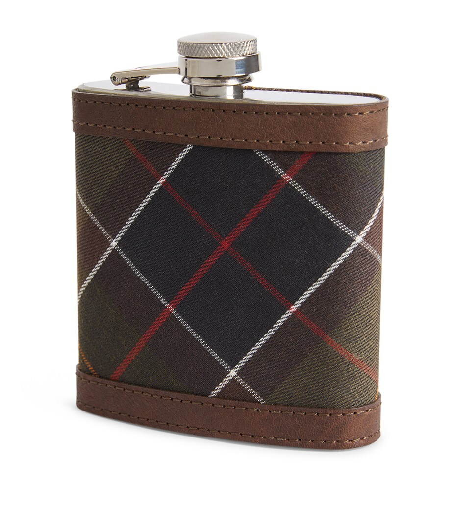 Tartan Hip Flask (175ml) DK BROWN Image 2