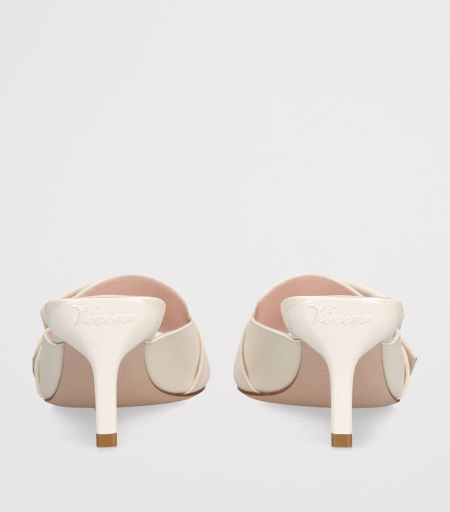 Leather Viv’ Canard Heeled Mules 55 CREAM Image 2