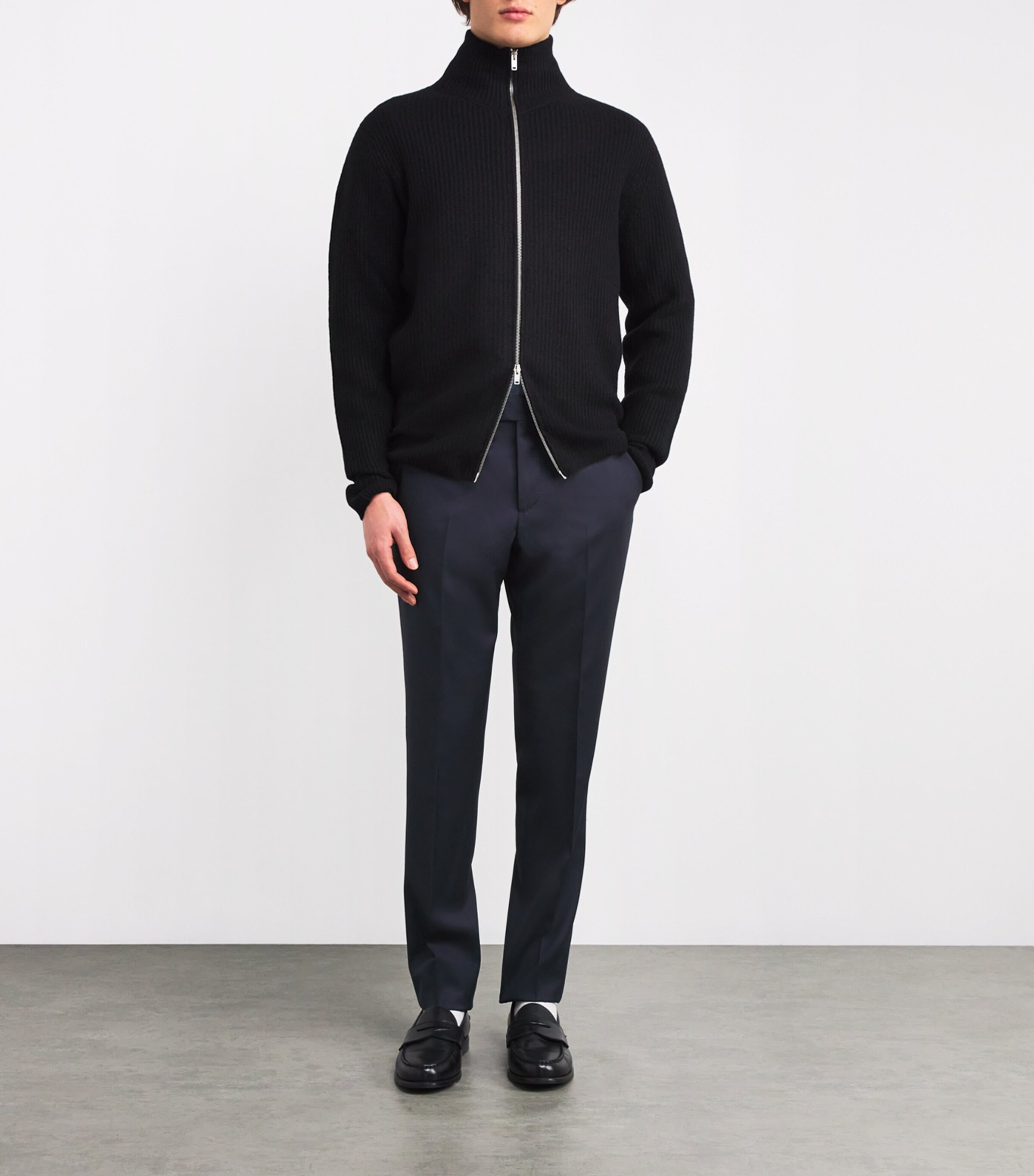 Lardini Mens Cotton Tailored Drop Trousers Image 2