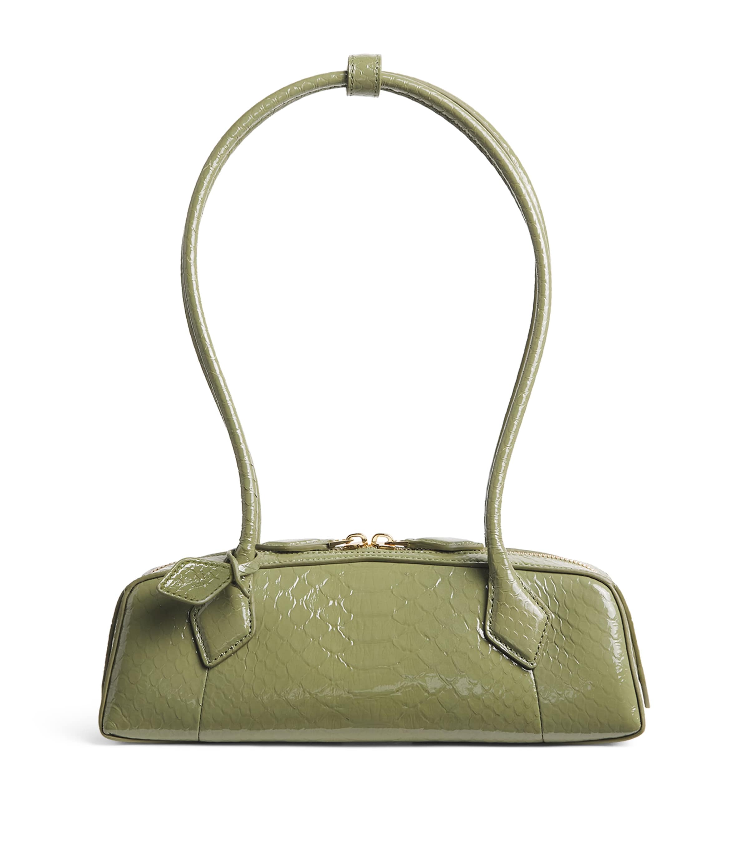 Alaïa Small Snakeskin Le Teckel Shoulder Bag Vert Militaire Image 1