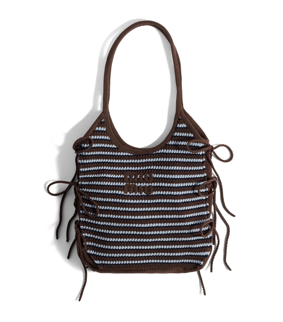 Miu Miu Crochet Ivy Tote Bag Brown Image 1