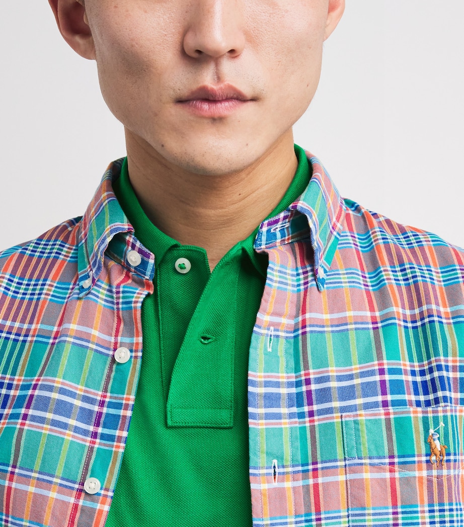 Polo Ralph Lauren Mens Cotton Mesh Custom-Fit Polo Shirt Green Image 6