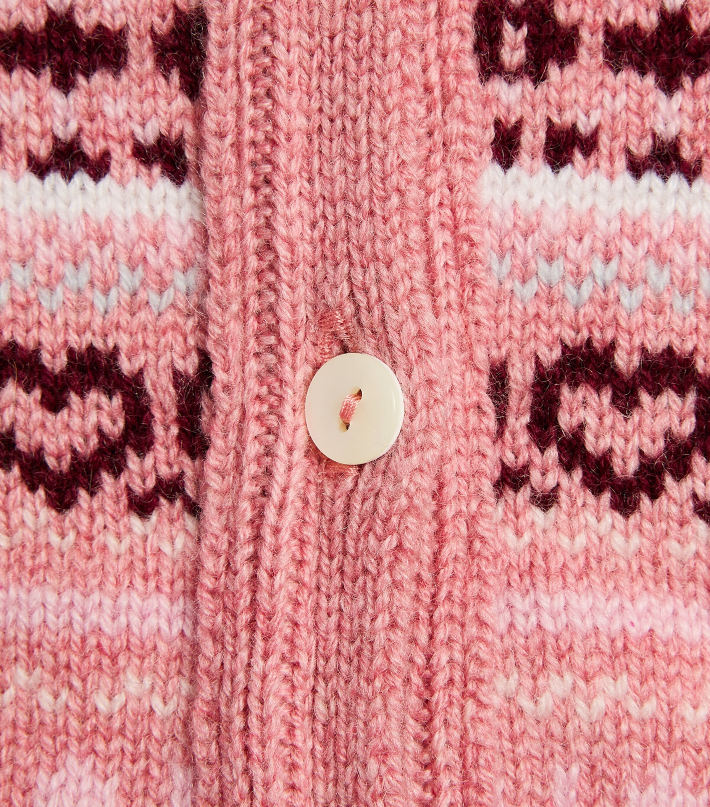 Rosie Sugden Cashmere Cardigan (3 Months - 3 Years) Dusky Pink Fairisle Image 3