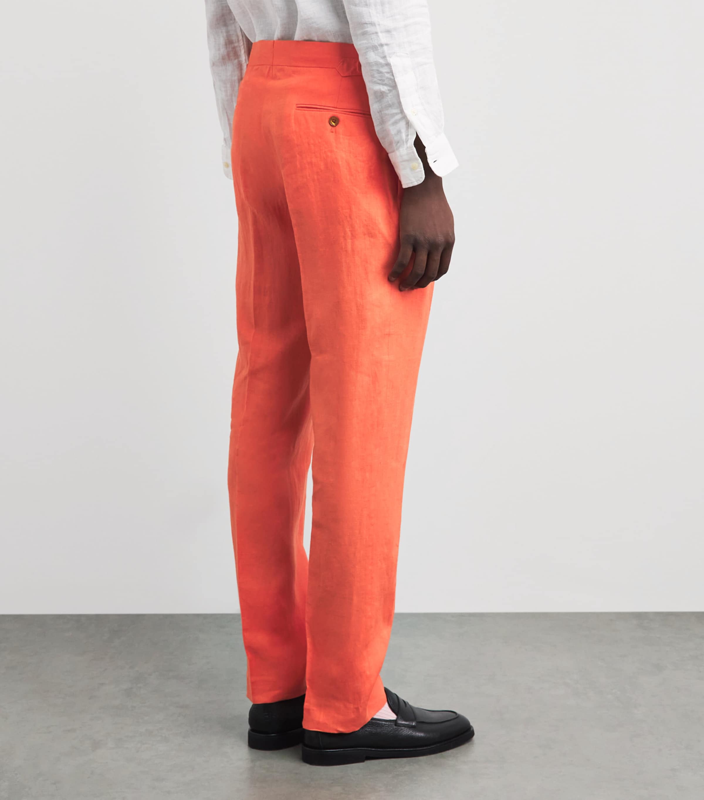 Polo Ralph Lauren Mens Linen Tailored Trousers Spring Melon Image 5