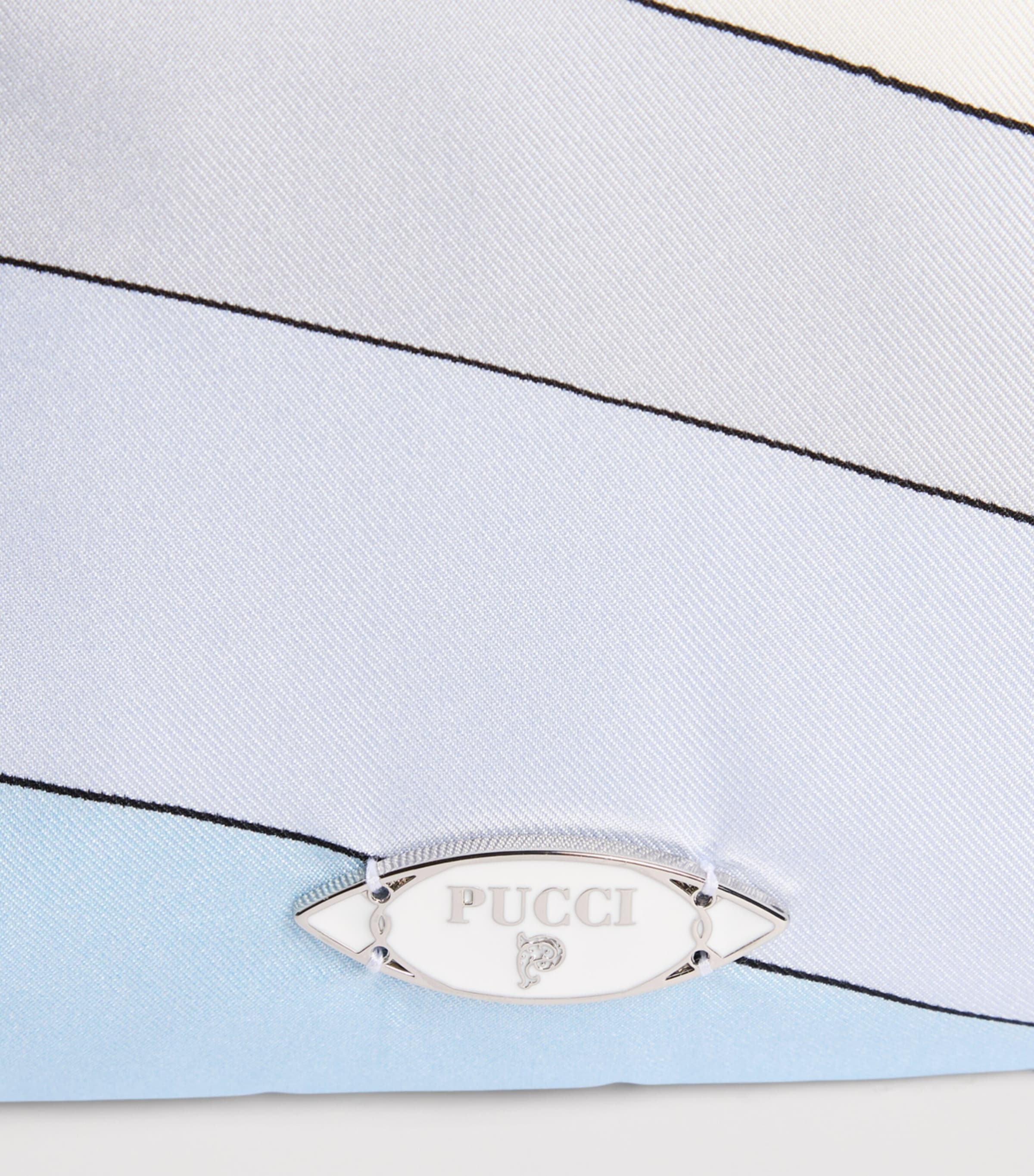 PUCCI Silk Iride Top-Handle Bag Light Blue Image 6