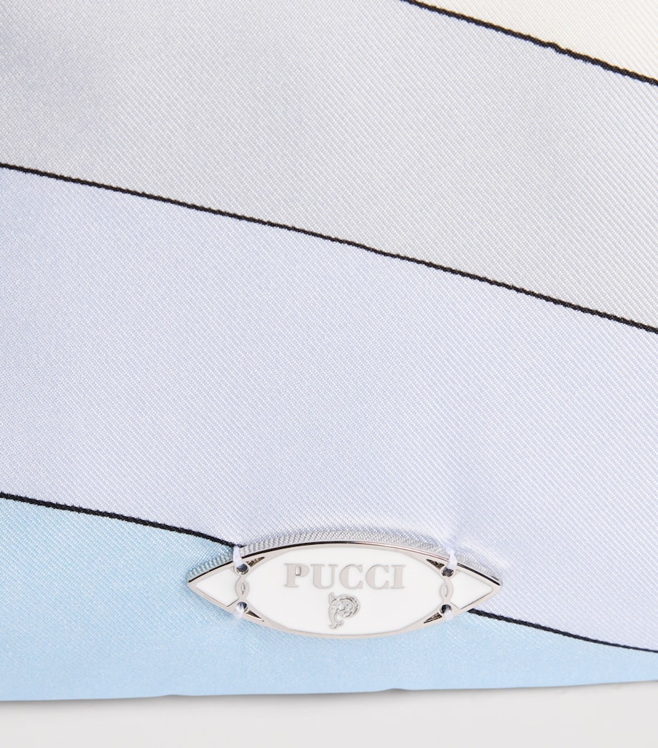 PUCCI Silk Iride Top-Handle Bag Light Blue Image 6