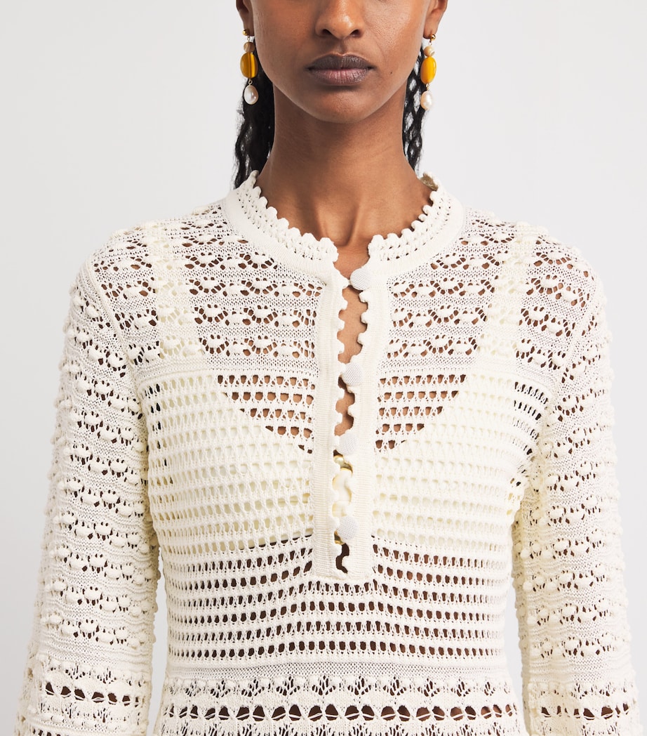 Eres Womens Crochet Madone Midi Dress Ecru Image 3