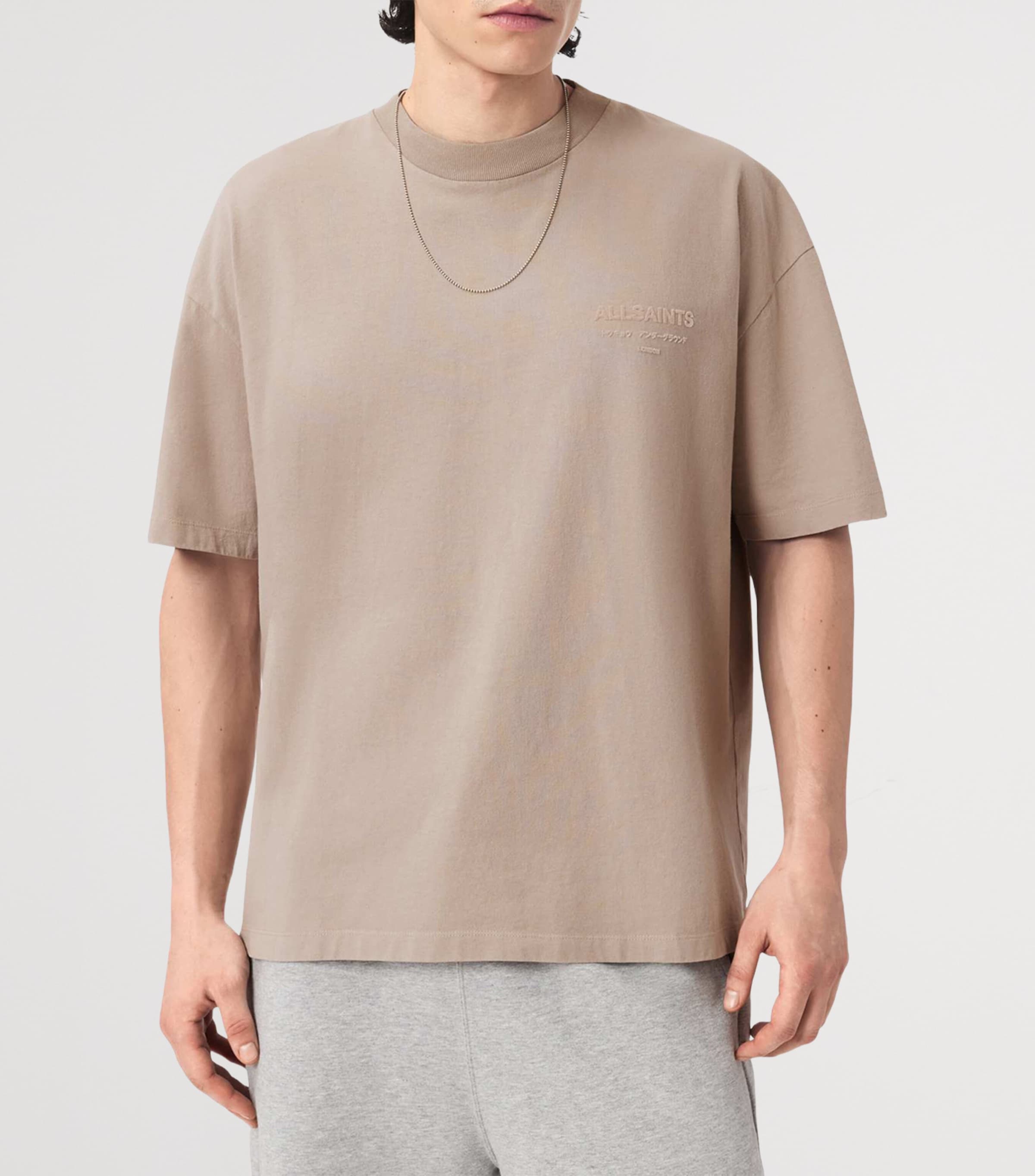 AllSaints Mens Organic Cotton Xander T-Shirt Dusk White Image 3
