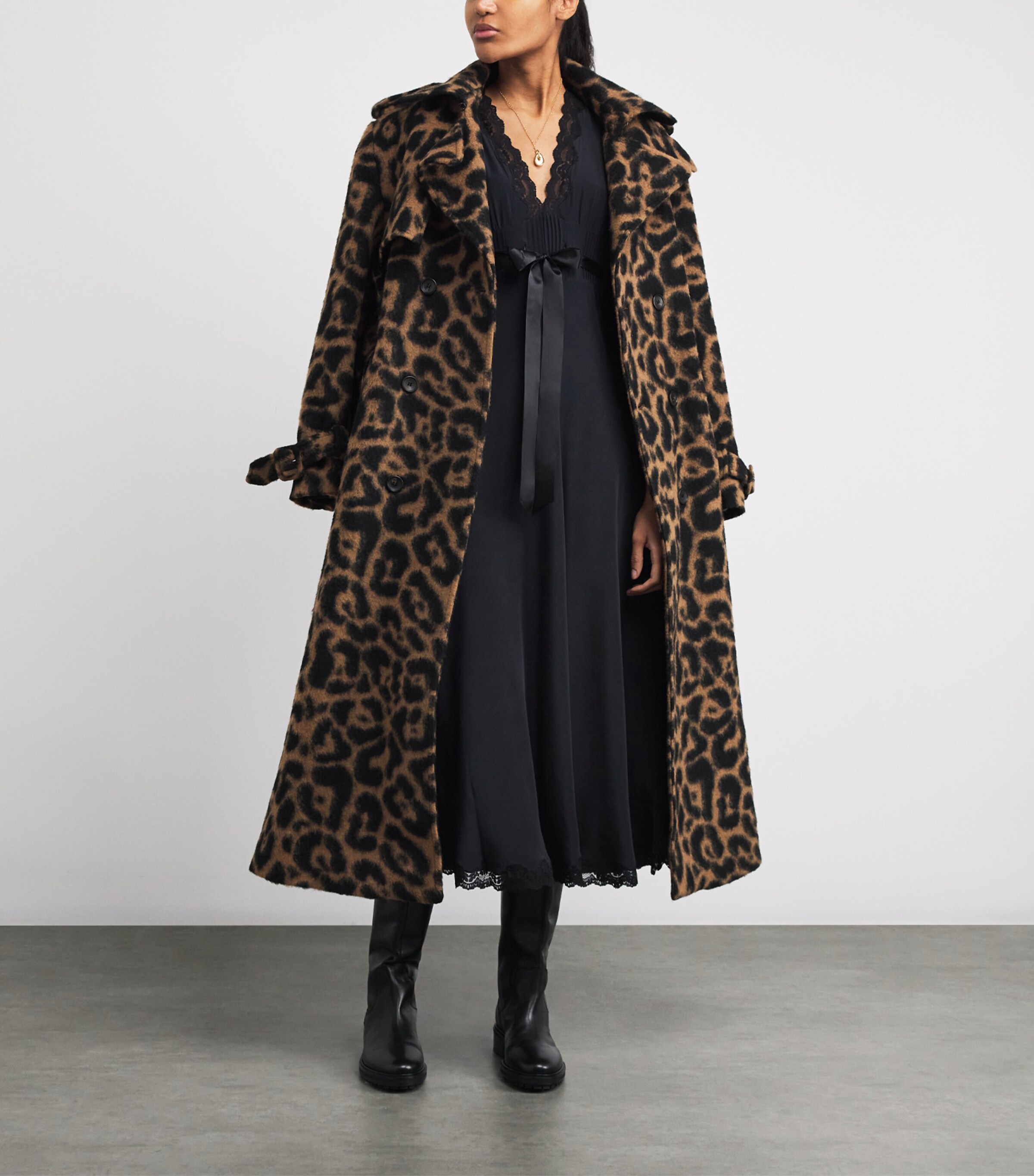 Silk Marlice Midi Dress BLACK Image 2