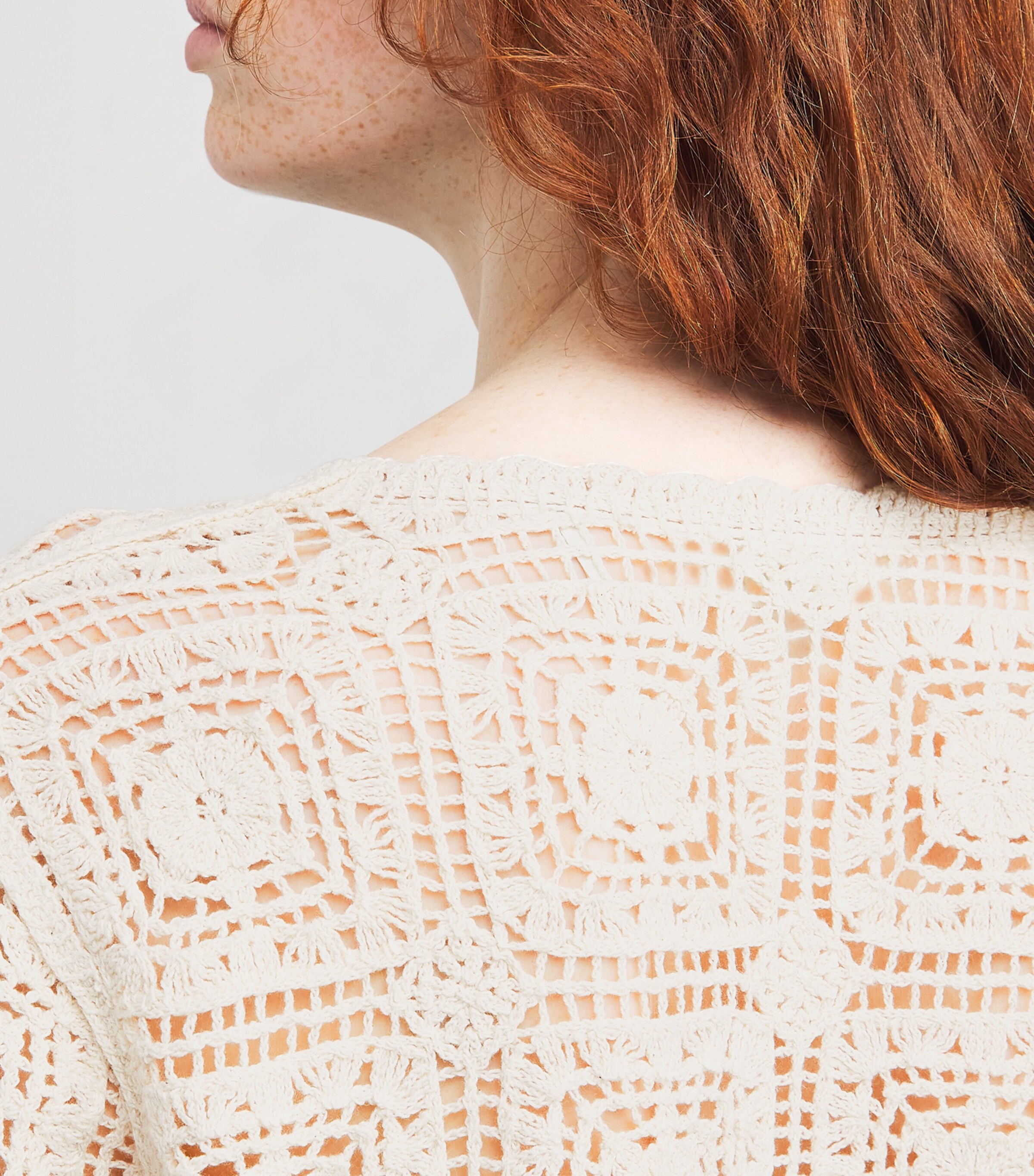 Cotton The Crochet Cardigan CREAM Image 6