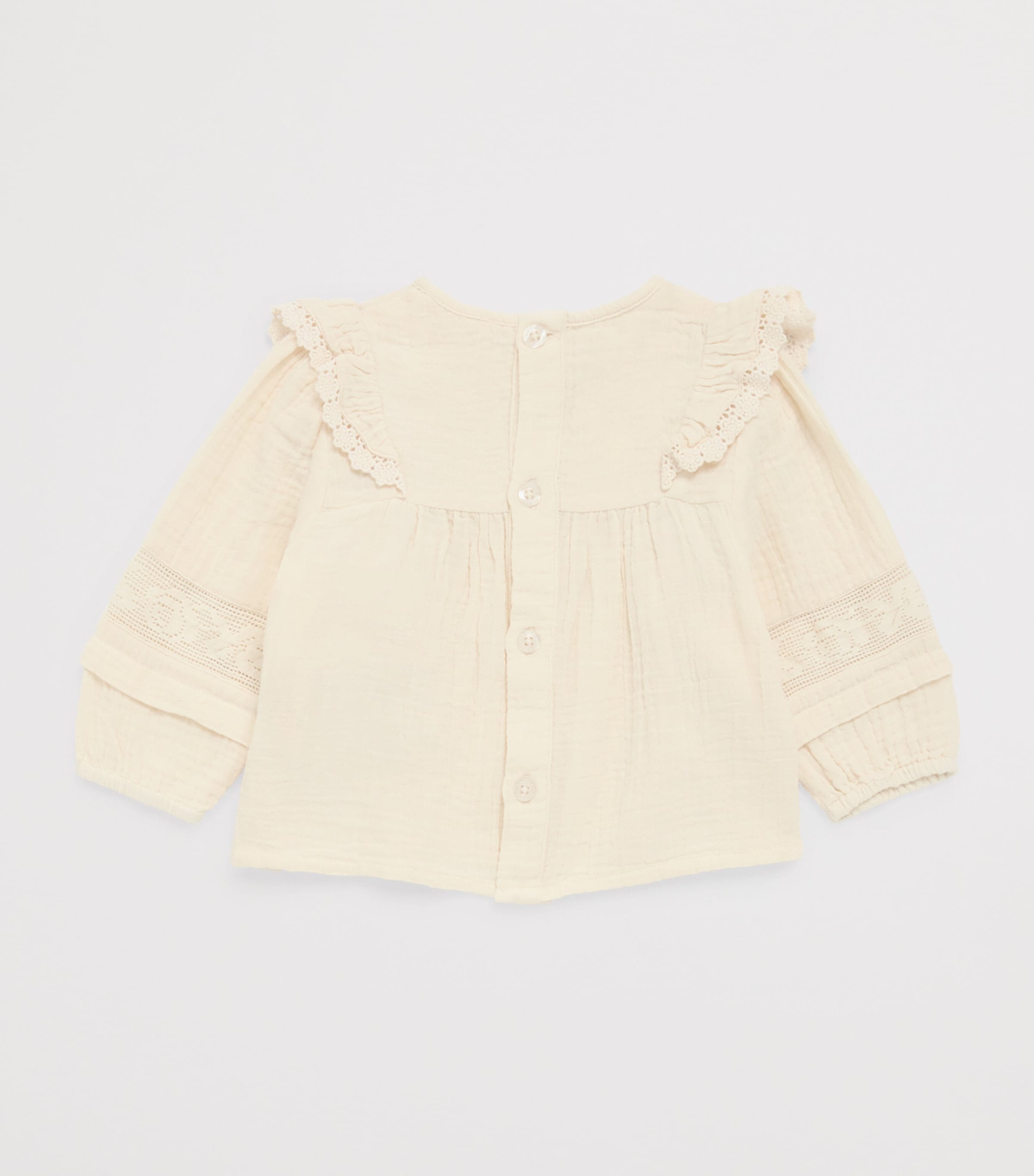 Louise Misha Cotton Bella Blouse (6-24 Months) Cream Image 2