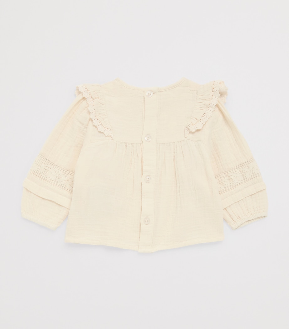 Louise Misha Cotton Bella Blouse (6-24 Months) Cream Image 2