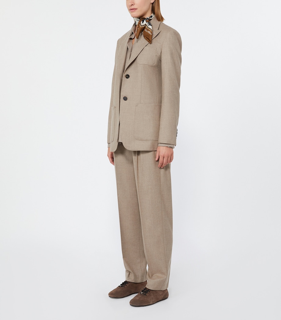 Max Mara Womens Stretch-Cashmere Shirt Sand Image 2