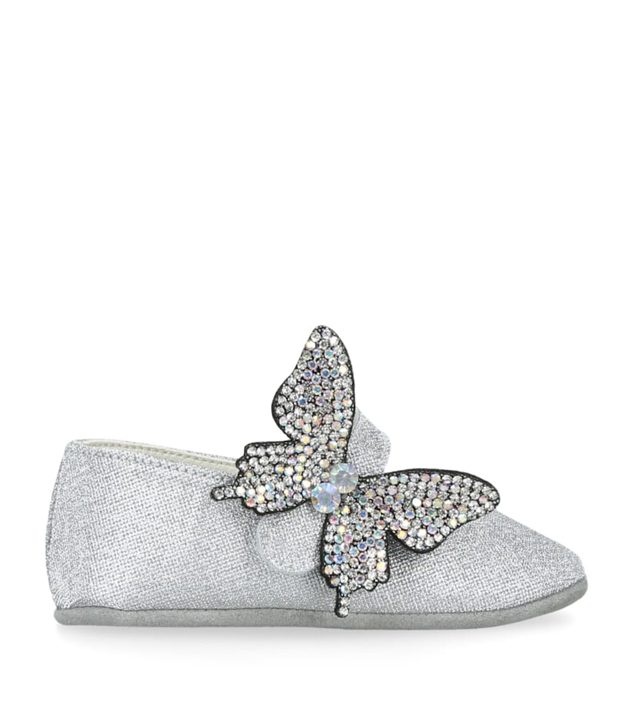 Crystal Butterfly Ballet Flats SILVER Image 1