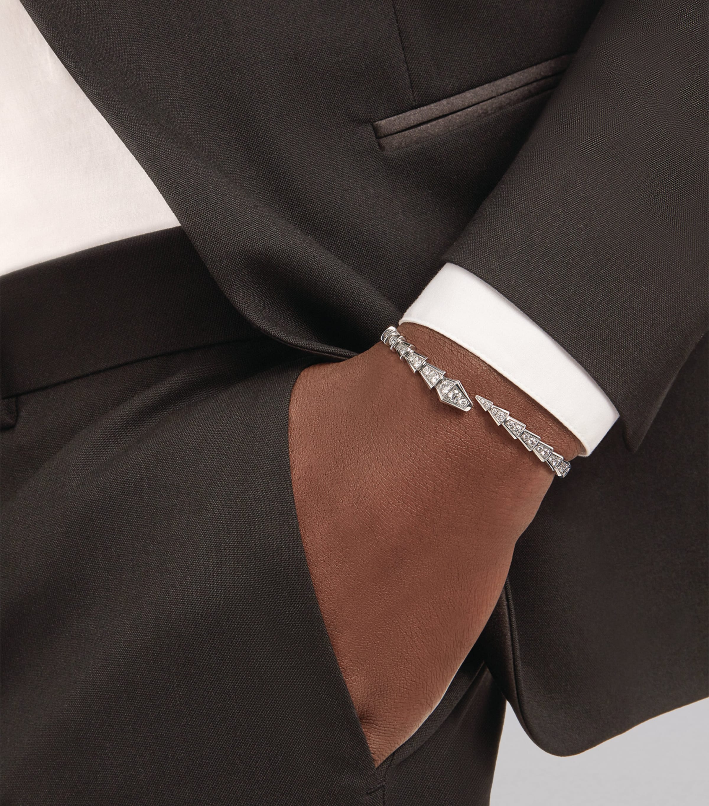 Small White Gold and Diamond Serpenti Viper Bracelet WHITE GOLD Image 5