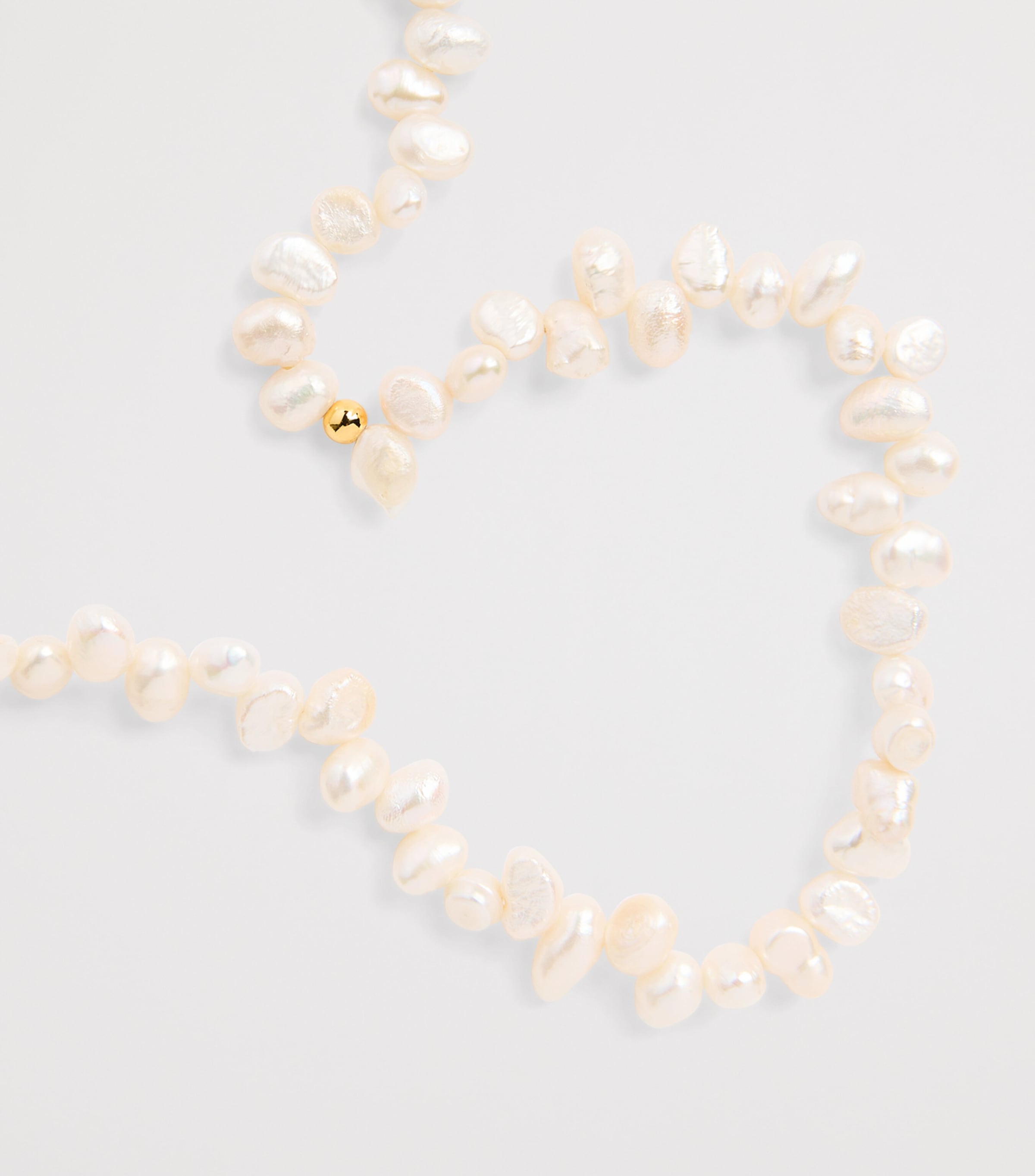 Gold-Plated Pearly Drop Necklace PEARL Image 3