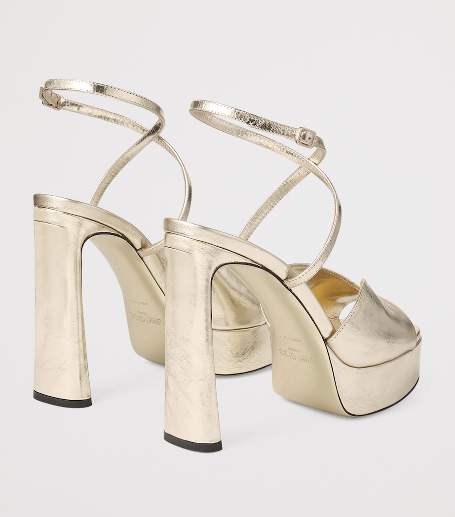 Karli 125 Metallic Leather Platform Sandals GOLD Image 4