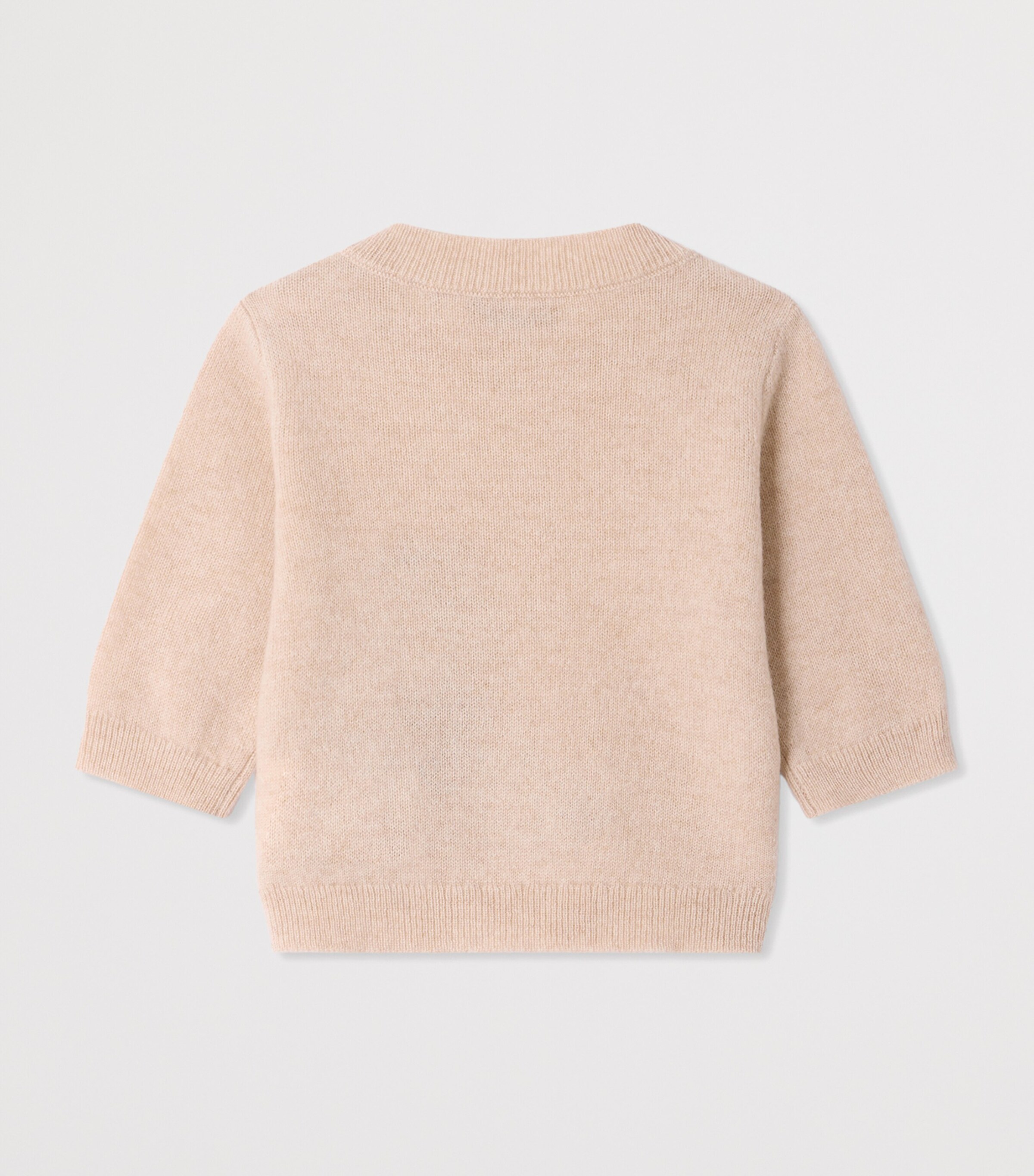 Bonpoint Cashmere Bear Jumper (6-18 Months) Beige Chine Image 2